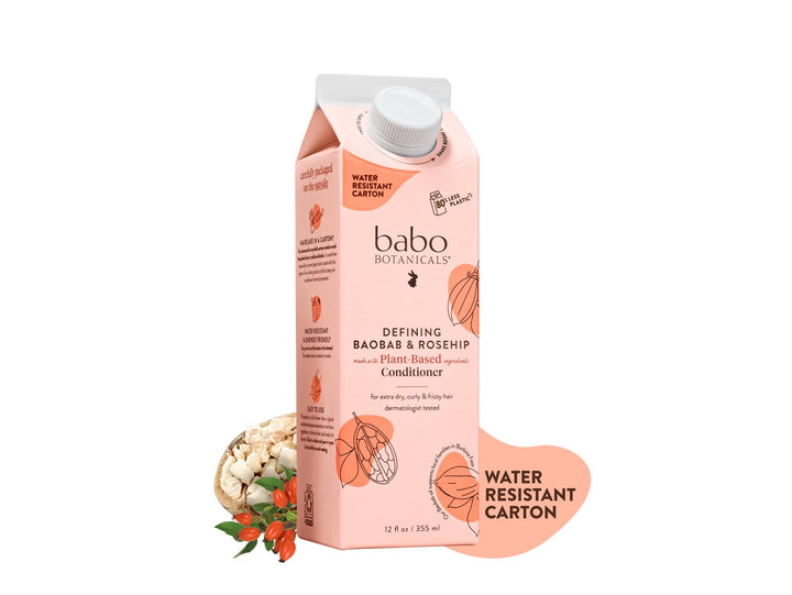 Babo Botanicals Defining Baobab & Rosehip Conditioner – For extra dry, curly hair – Smooth & Define – Citrus & Cedarwood Fragrance – Water-Resistant Carton w. 80% Less Plastic – Vegan