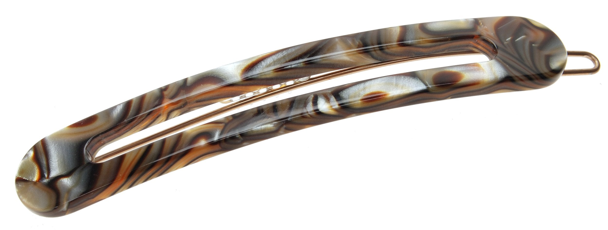 Onyx : France Luxe Cutout Oblong Tige Boule Barrette - Onyx