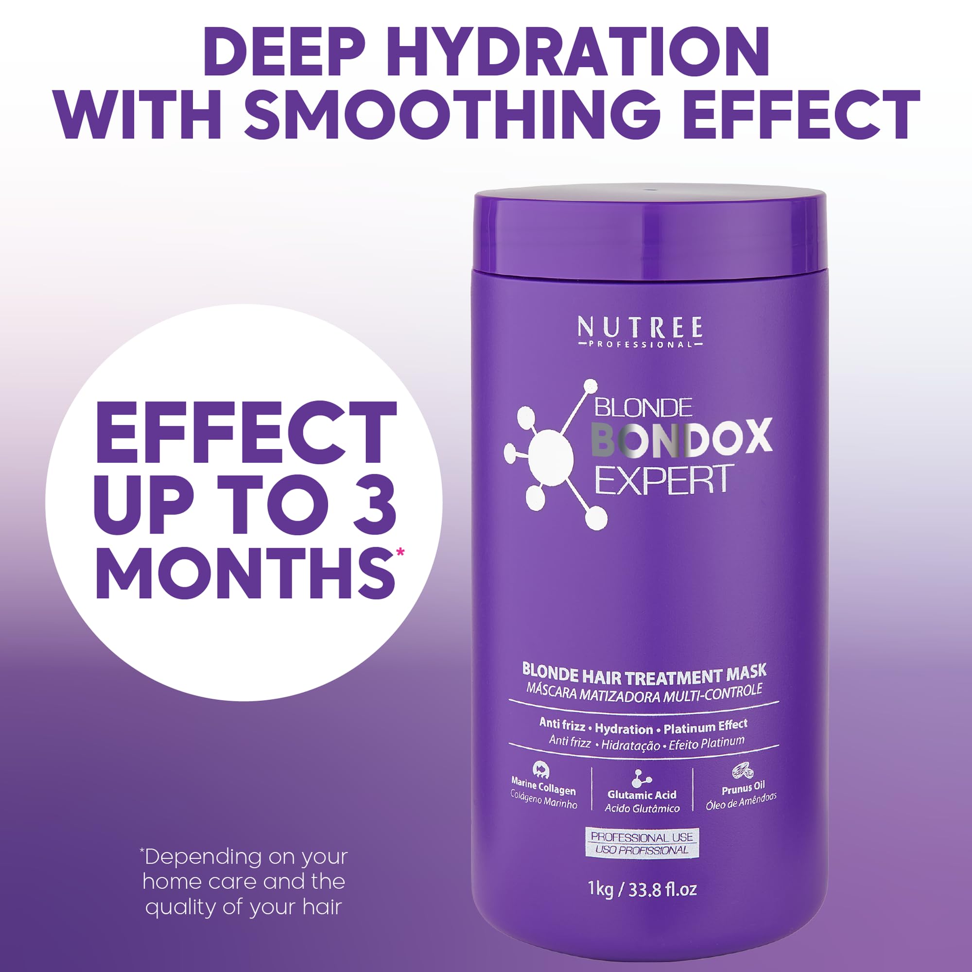 Blonde Bottox Expert, Brazilian Blonde Bottox Hair Treatment, Mask, 1kg/33.8 Fl.oz