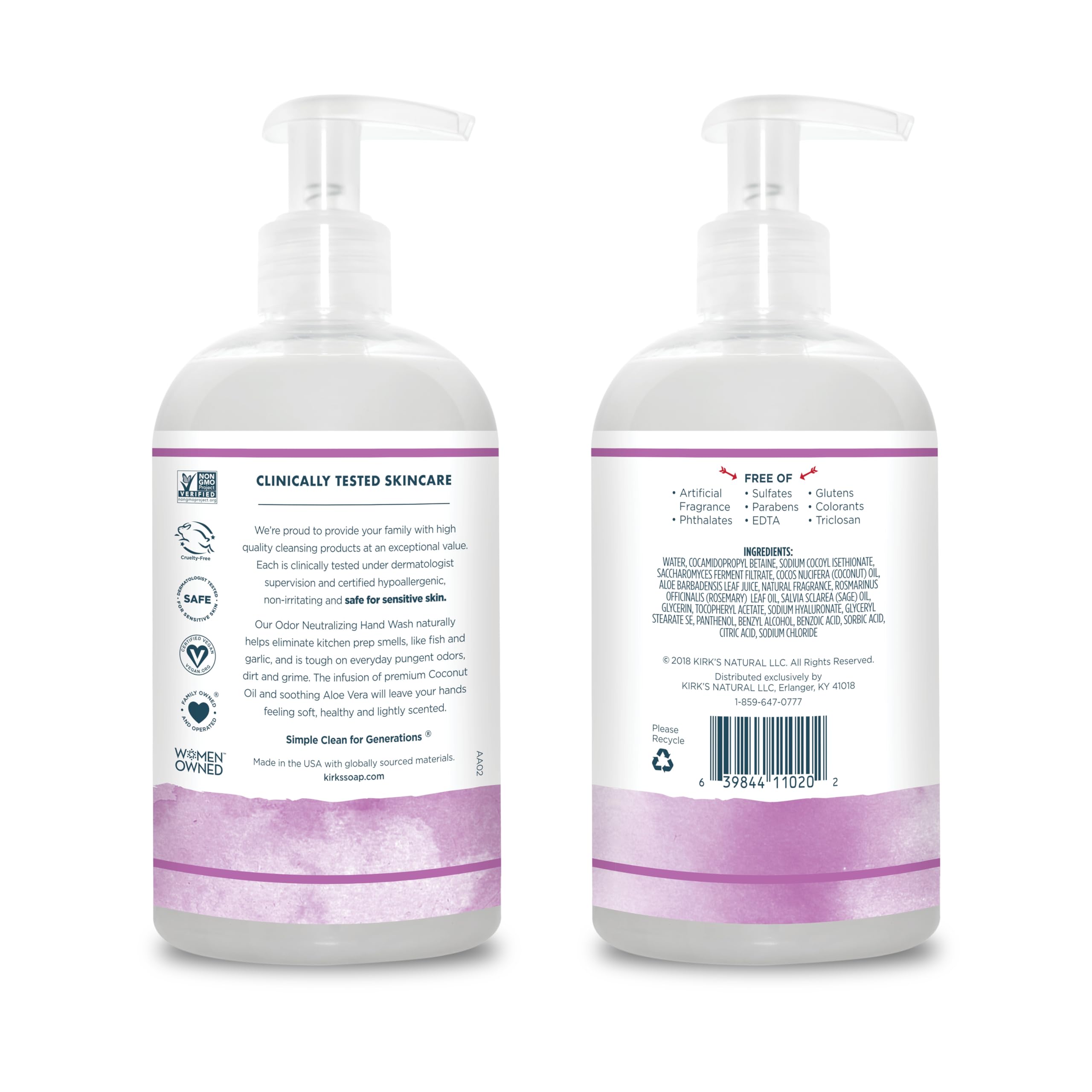 Odor-Neutralizing Natural Hand Soap by Kirkââ‚¬â„¢s | Castile Liquid Soap Pump Bottle | Moisturizing & Hydrating Kitchen Hand Wash | Rosemary & Sage Scent | 12 Fl Oz. Bottle