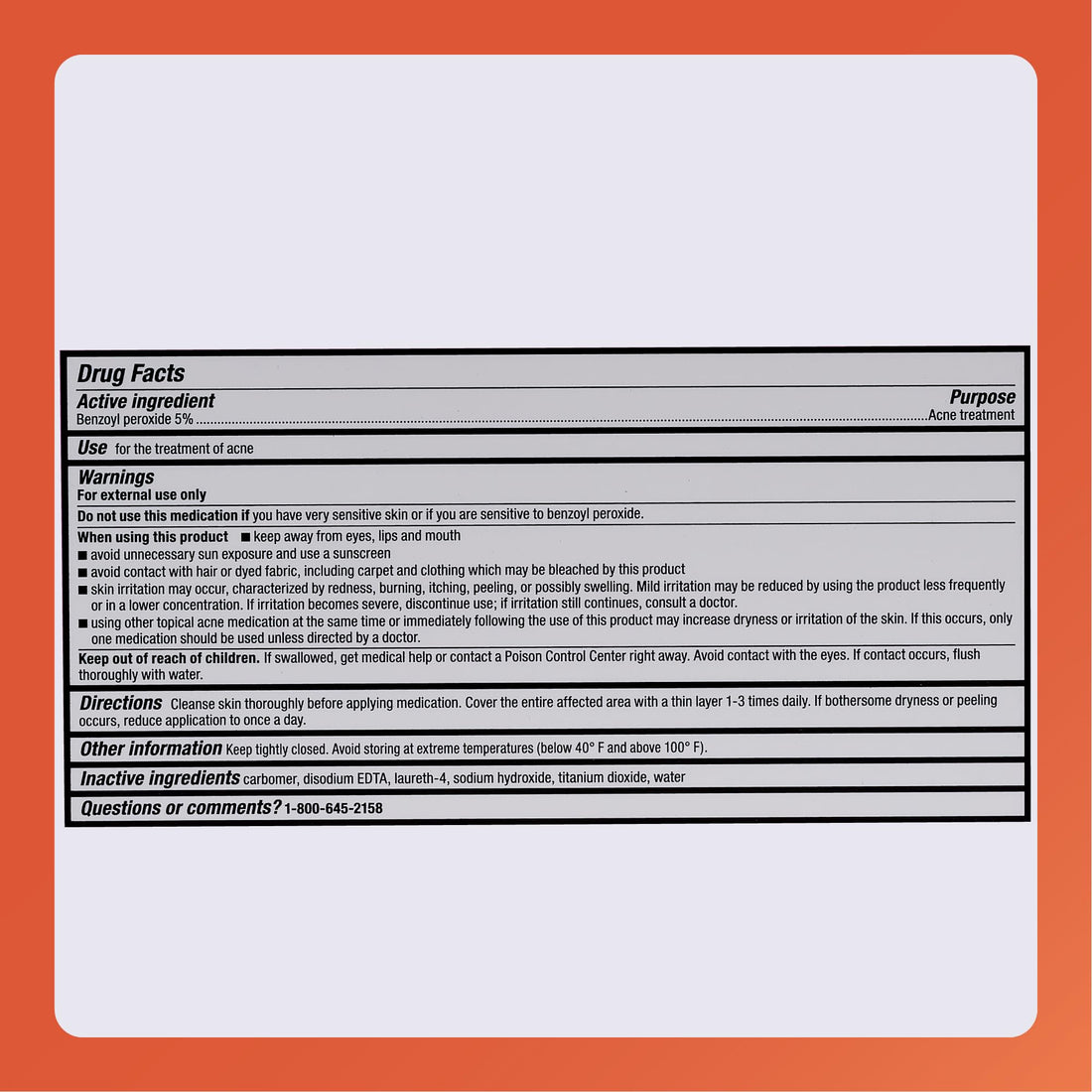 Rugby Acne Medication - Benzoyl Peroxide Gel USP 5% - Vanishing Formula - Greaseless - Helps to Clear Up Acne Pimples - 1.5 Oz. (1 Pack)