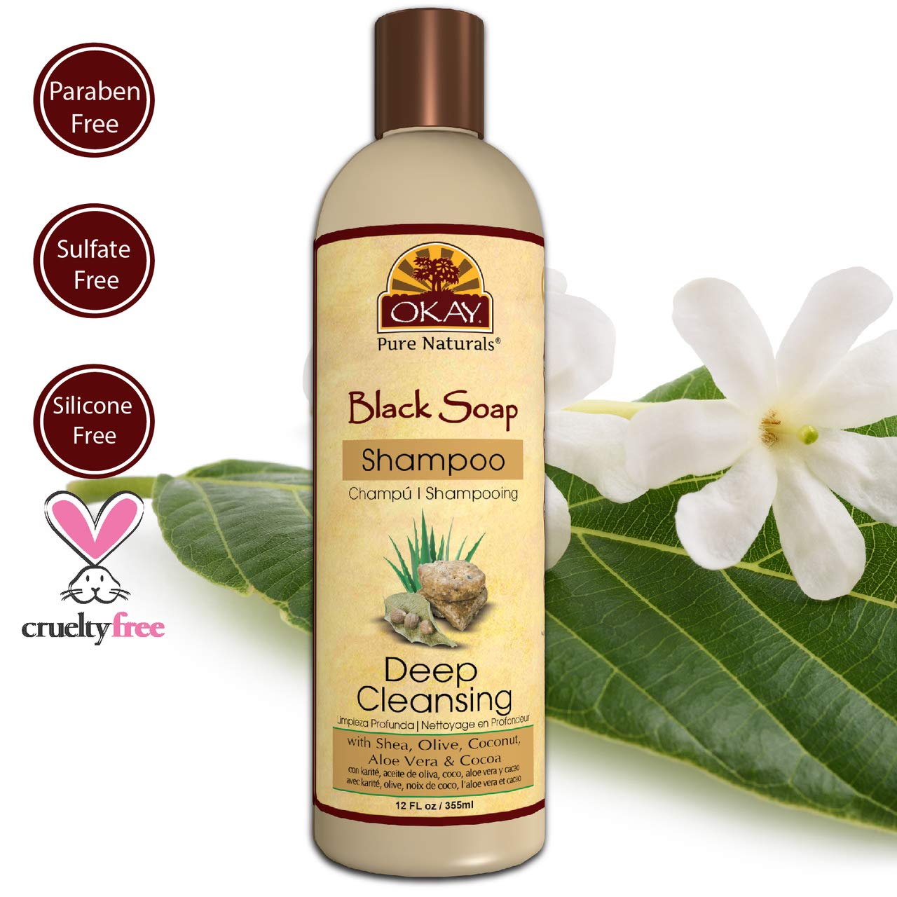 Okay OKAY African Black Soap Shampoo, 12 Fluid Ounce