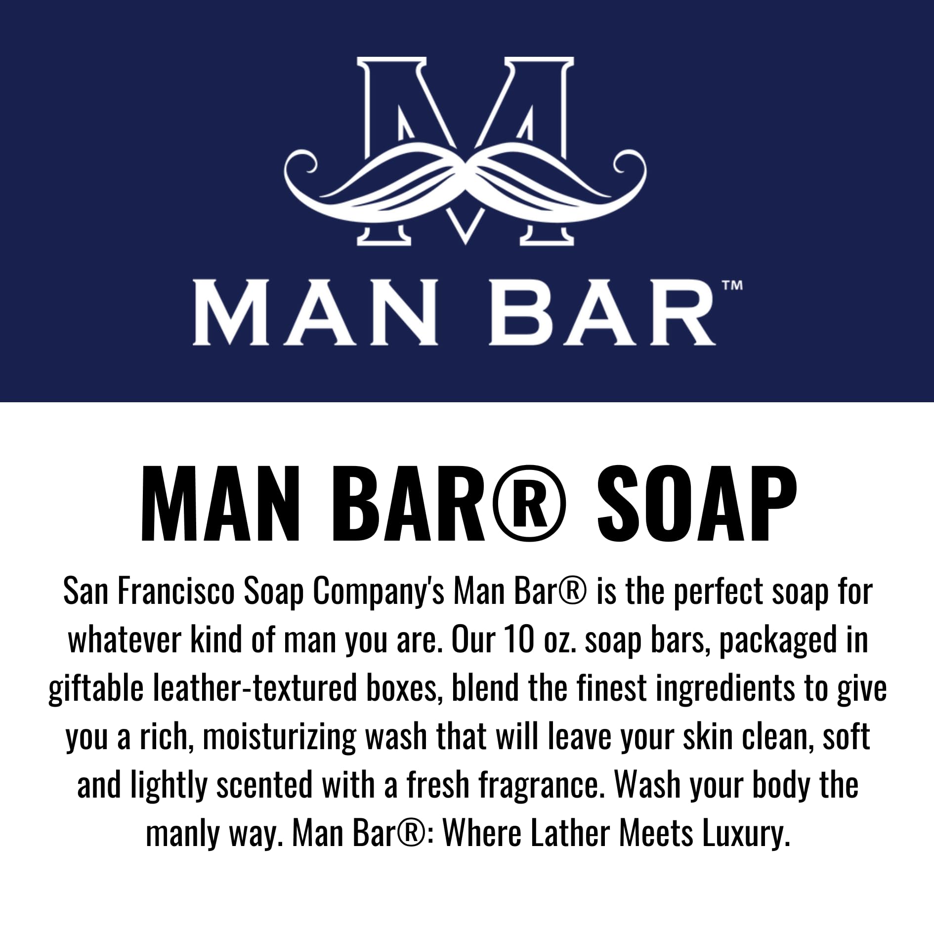 San Francisco Soap Company Deep Cleansing Man Bar, Midnight Amber, 10 Ounce (SFS-MAF6230)