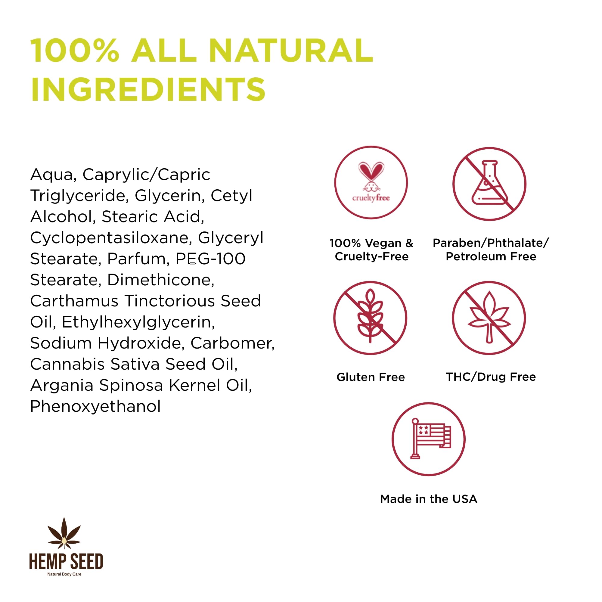 Hemp Seed Hand & Body Lotion, Moroccan Nights Scent - 16 oz. - Soothe Dry Skin - Argan Oil, Hemp Seed Oil - Light, Non-Greasy Formula - Vegan & Cruelty Free