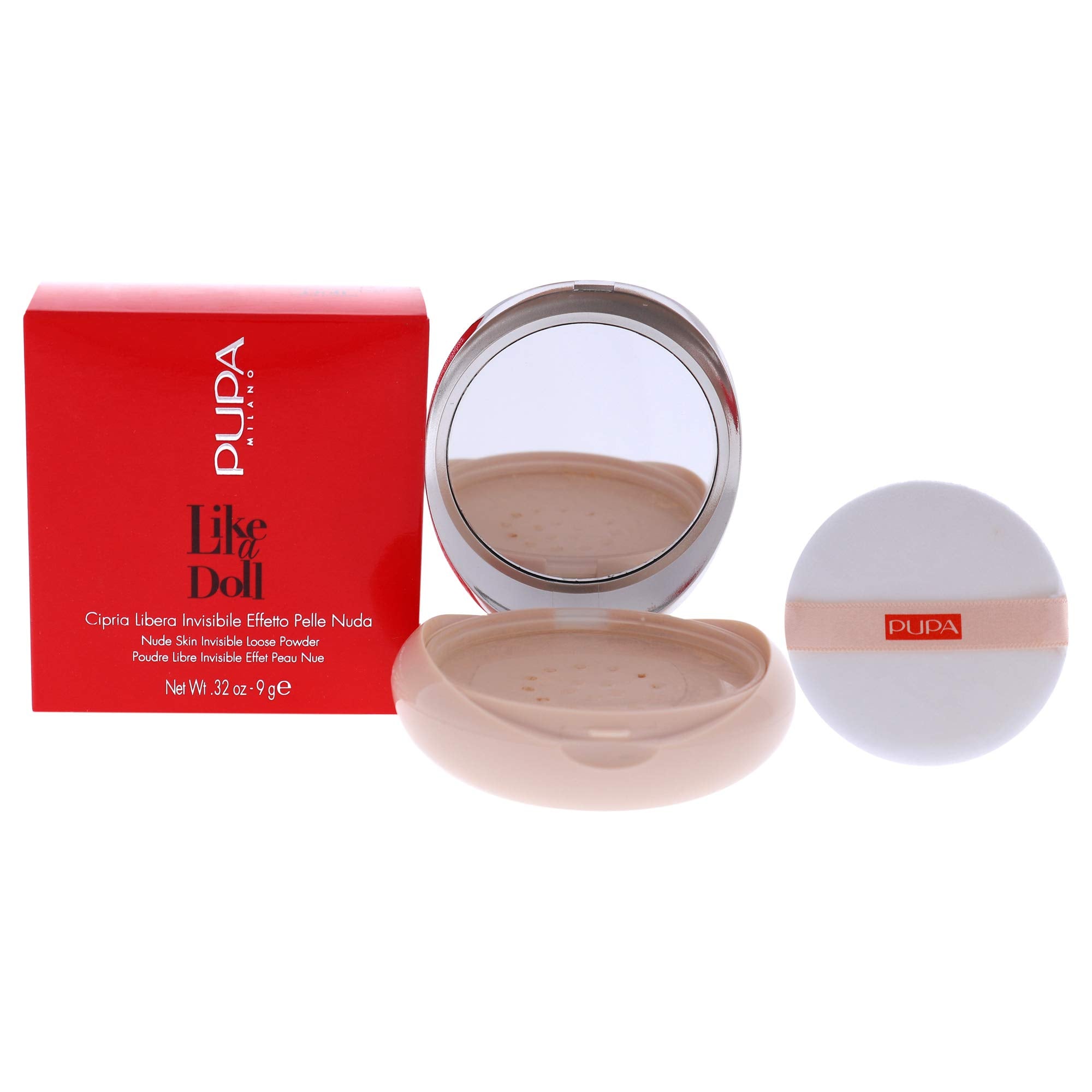 PUPA Milano Like A Doll Invisible Loose Powder - For a Radiant and Natural Look - Smooths Skin and Minimizes Blemishes - Perfectly Blends with Skin - 003 Natural Beige - 0.32 Oz (I0111822)