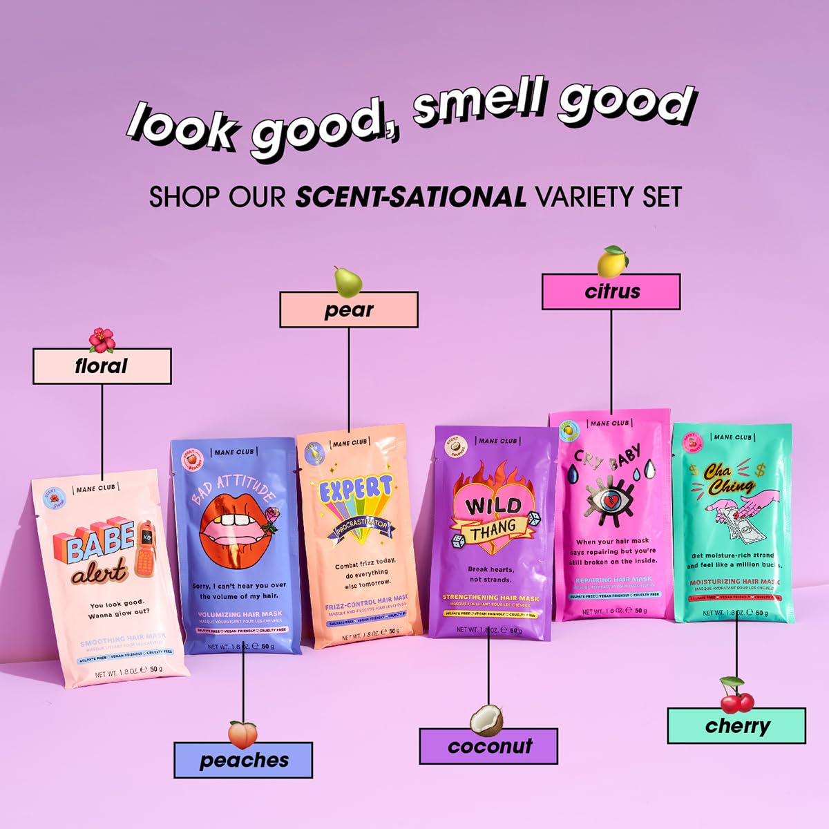 MANE CLUB Variety Pack Deep Conditioner, cruelty free, vegan, no sulfates or parabens — Pack of 6