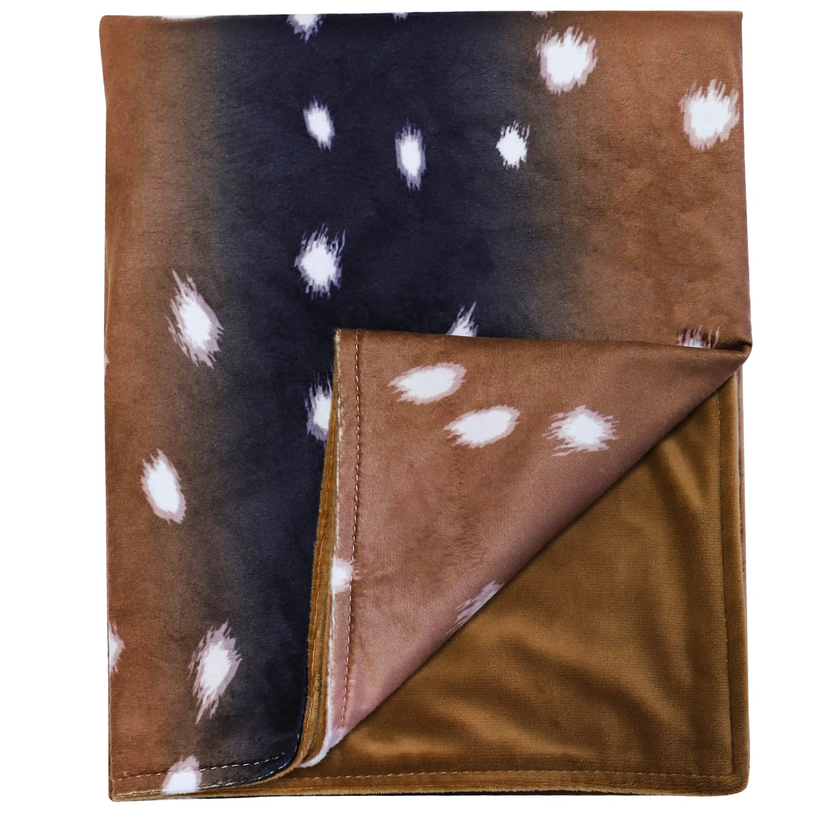 GFU Baby balnket for Boys and Girls, Swaddle Receiving Plush Blanket, Soft Western Newborn Unisex Sleep Blanket for Infant Toddler and Kids for Crib and Stroller, Deer Skin Print, Hunting Theme