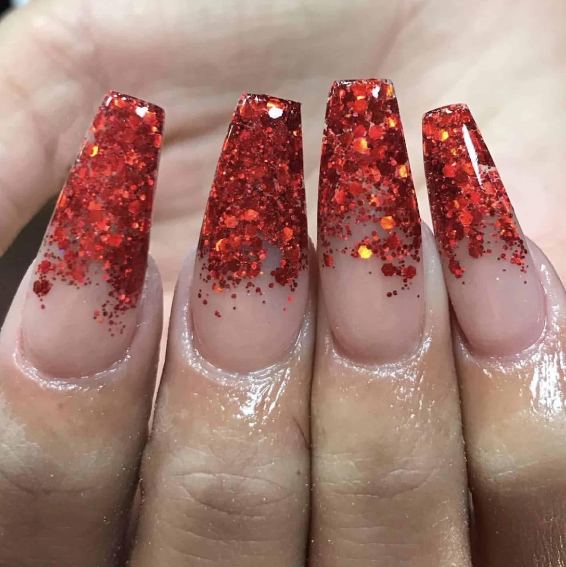 Red Face & Body Glitter - Cosmetic Grade Chunky Glitter - Uses Include: Festival Rave Makeup Face Body Nails Resin Arts & Crafts, Resin, Tumblers, Bath Bombs - Solvent Resistant