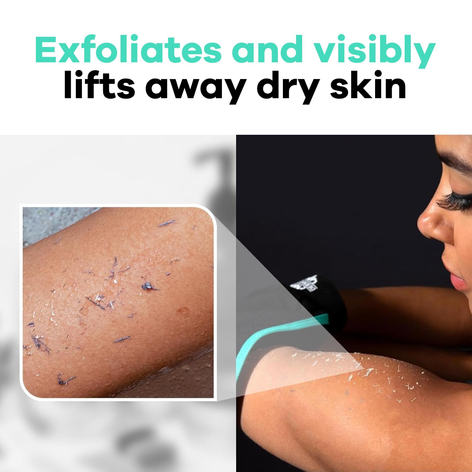 Dermasuri Deep Exfoliating Glove - Polishing Mitt Body Scrubber - Korean Skin Cleaner Exfoliator & Dead Skin Buffing Treatment - Keratosis Pilaris Scrub Remover- Shower Skincare (1 Pack)