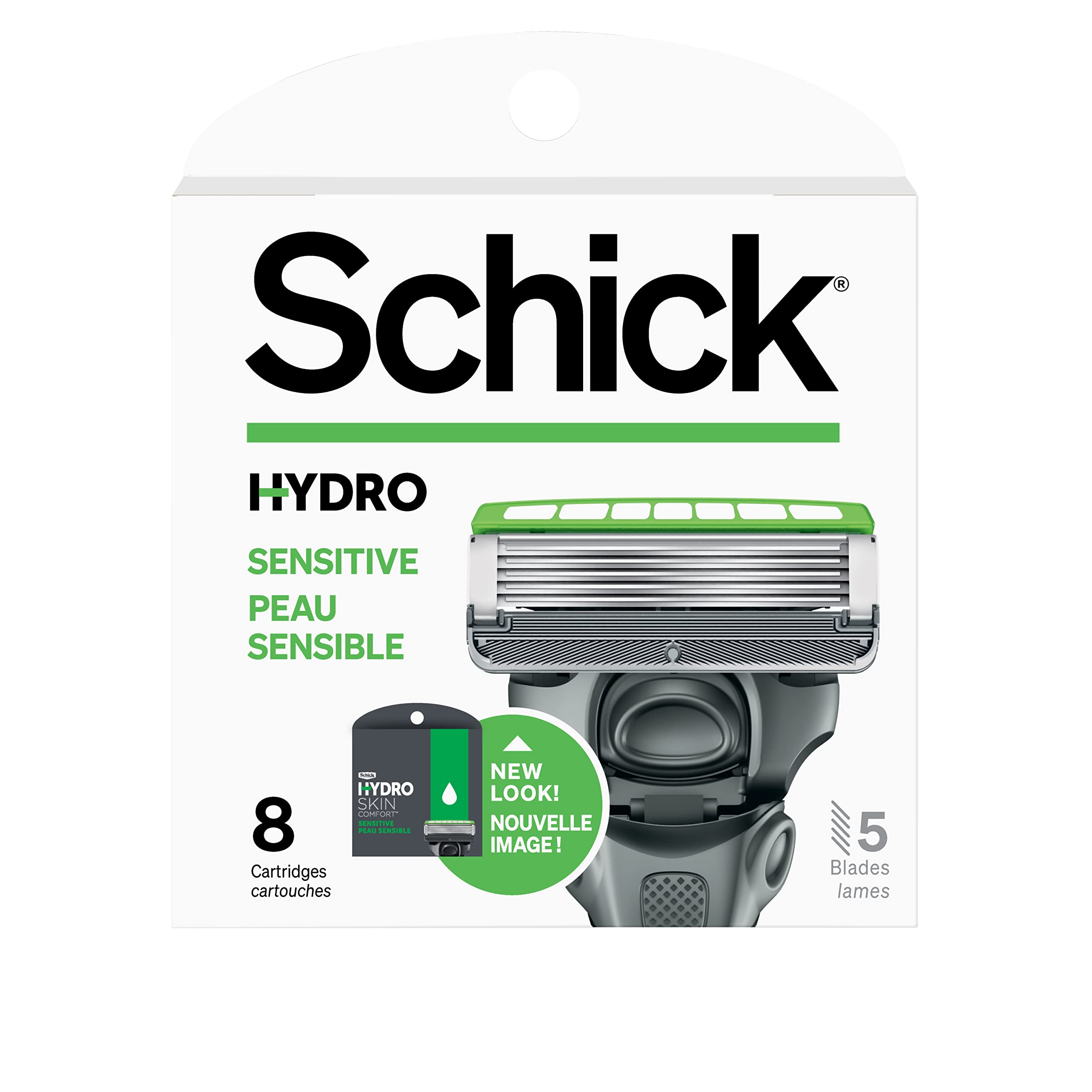 Schick Hydro 5 Sensitive Razor Blade Refills for Men, 8 Count