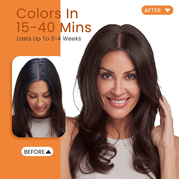 Hair Dye Shampoo 3 In 1, 100% Gray Hair Coverage, Dark Brown Hair Color Treated Shampoo Para Canas, Root Touch 15 Minutes, Home Use for Men & Women Parent, 500ml