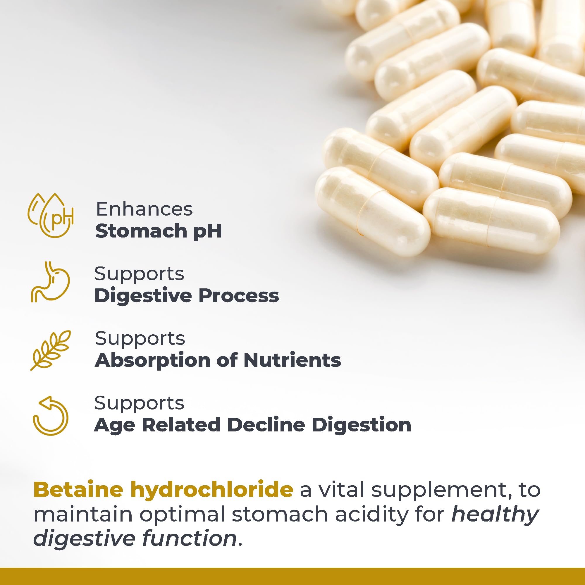 Premier Research Labs Premier HCL - Betaine HCL, Betaine Hydrochloride Supplement for Optimal Digestive Function, Nutrient Absorption, Betaine-HCL for Low Stomach Acid- 90 Vegetarian Capsules