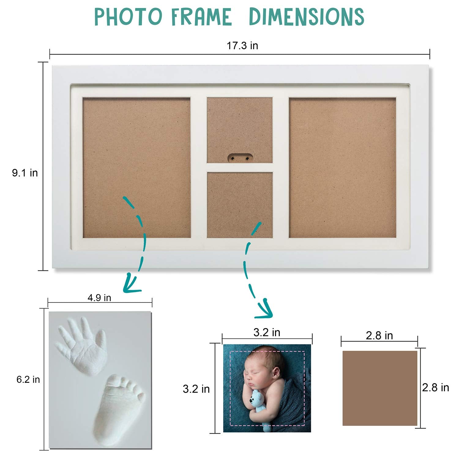 Baby Hand & Footprint Kit - Nursery Memory Art Frames, 1200 Grams of Clay - Best Shower Gift for Newborns & Twins