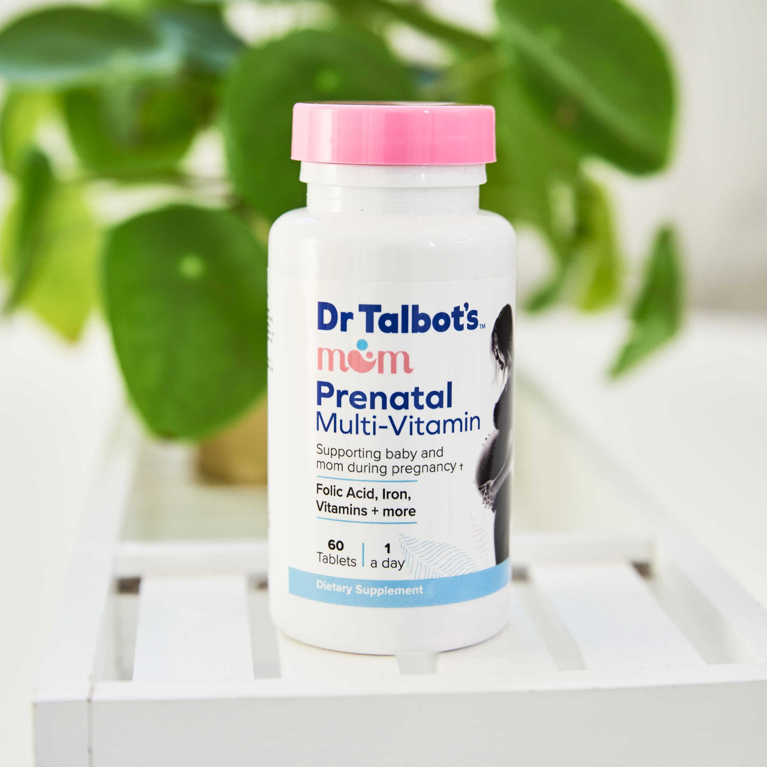 Dr. Talbot's Mom Prenatal Multi-Vitamin Daily Supplement - Folic Acid, Iron, Vitamins, and More - 60 Tablets