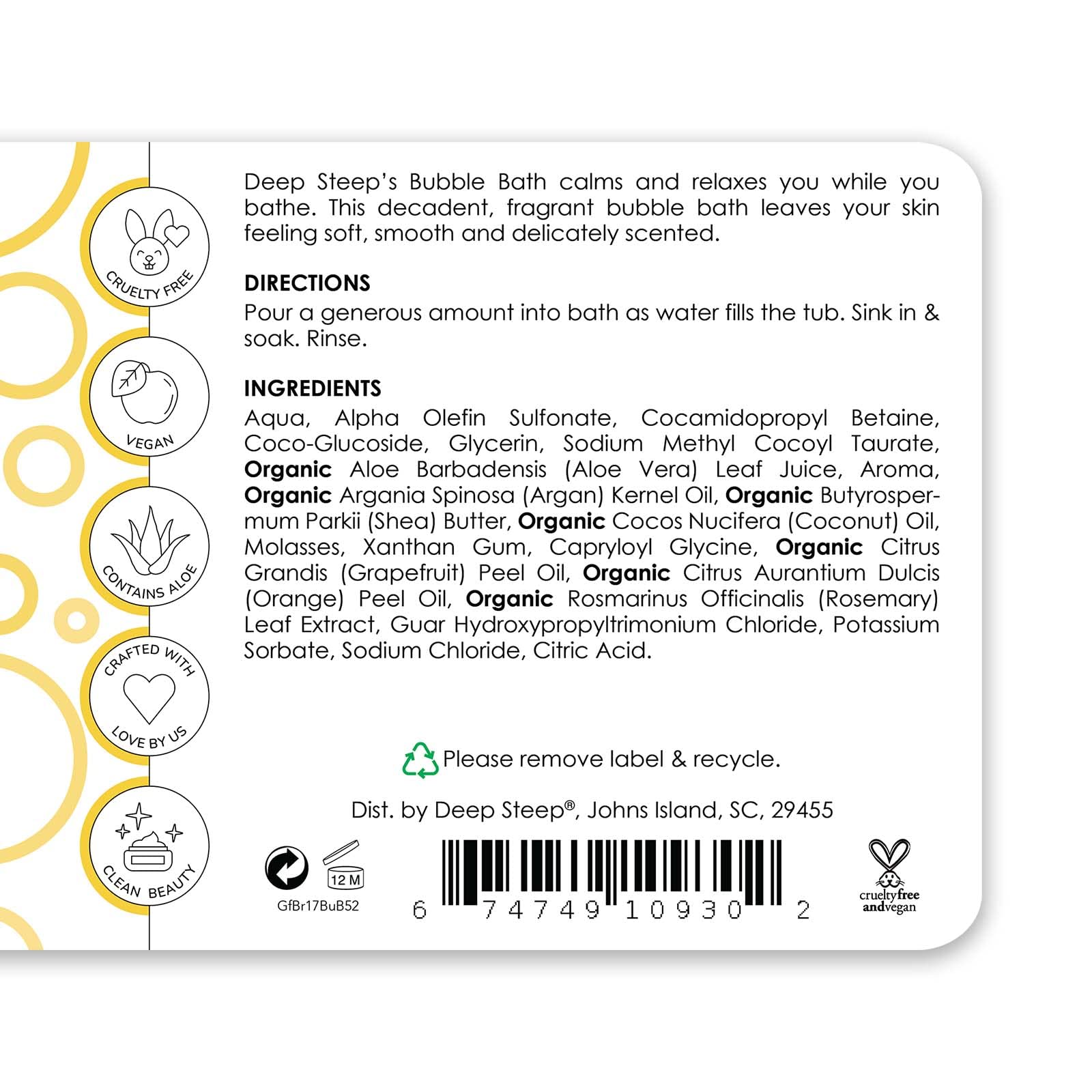 Deep Steep Bubble Bath - Grapefruit Bergamot - 17 Ounce