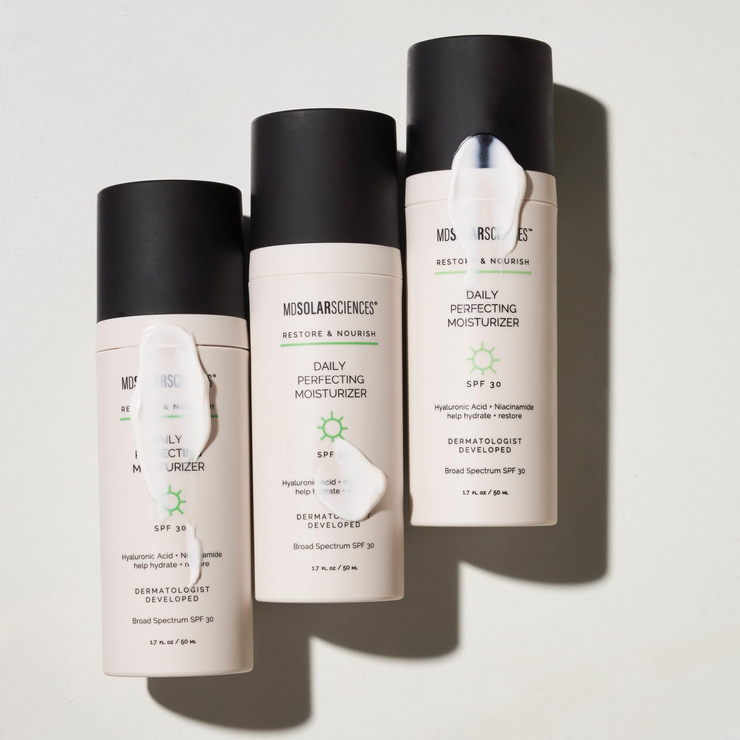 MDSolarSciences Daily Perfecting Moisturizer Sunscreen SPF 30, Face Moisturizer and Sunscreen, Anti-Aging, Broad Spectrum Protection, Paraben-Free, Hydrating Lotion for All Skin Types, 1.7 Fl Oz