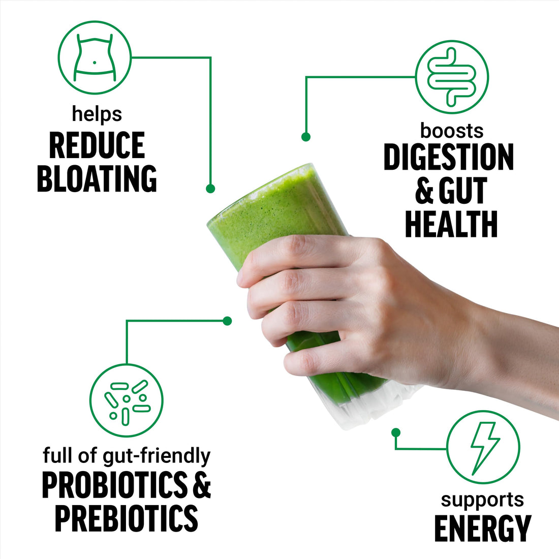 Force Factor Smarter Greens Daily Wellness Powder, Greens Superfood Powder to Support Gut Health, Bloating, & Digestion, with 40+ Superfoods, 125 Million CFUs of Probiotics, Unflavored, 30 Servings