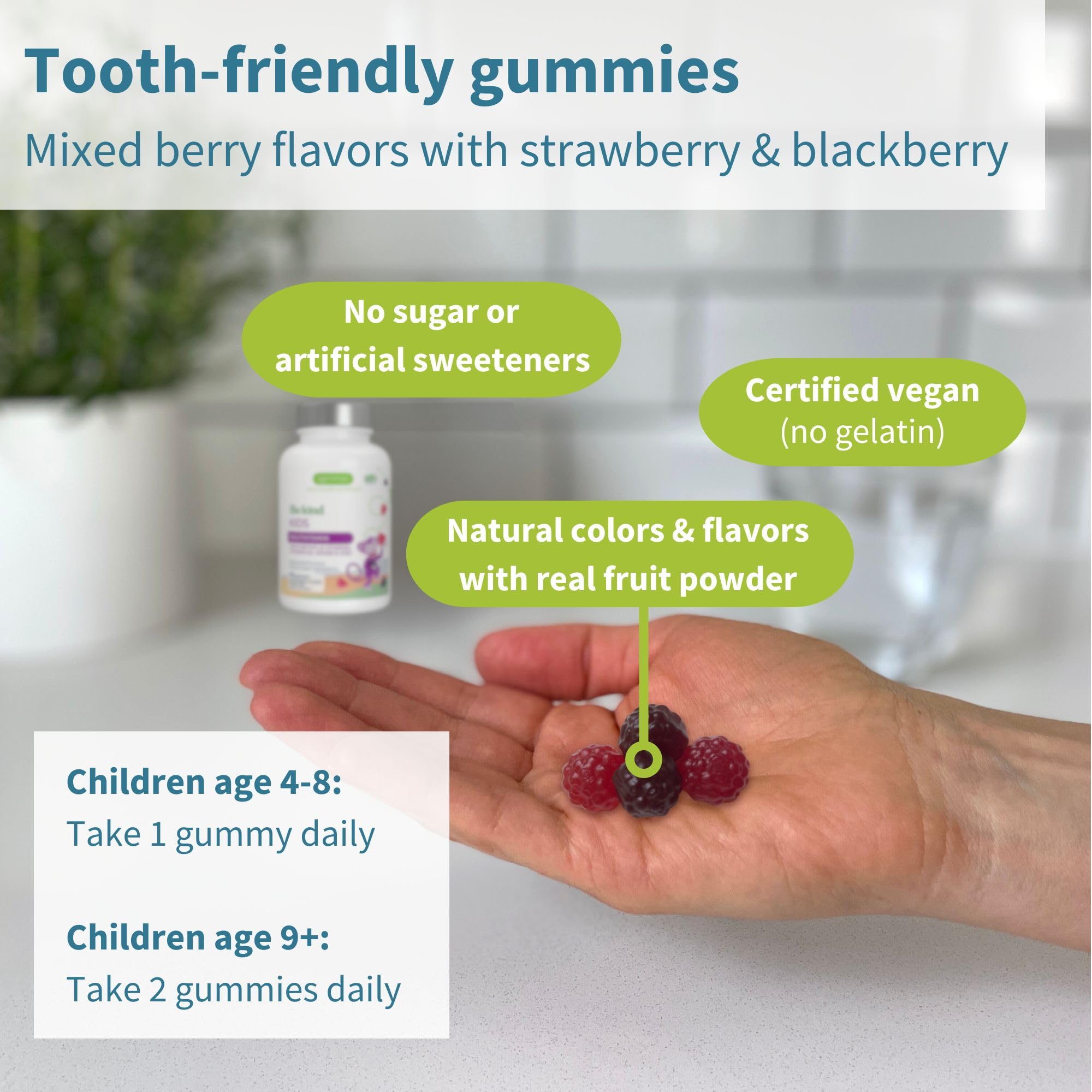 Igennus Methylated Kids Multivitamin Gummy, MTHFR Supplement with B-Vitamins & Vitamin D, No Artificial Sweeteners or Flavors, Sugar Free, Age 4+, 90 Berry Gummies, Non-GMO, Halal, Clean Label x6