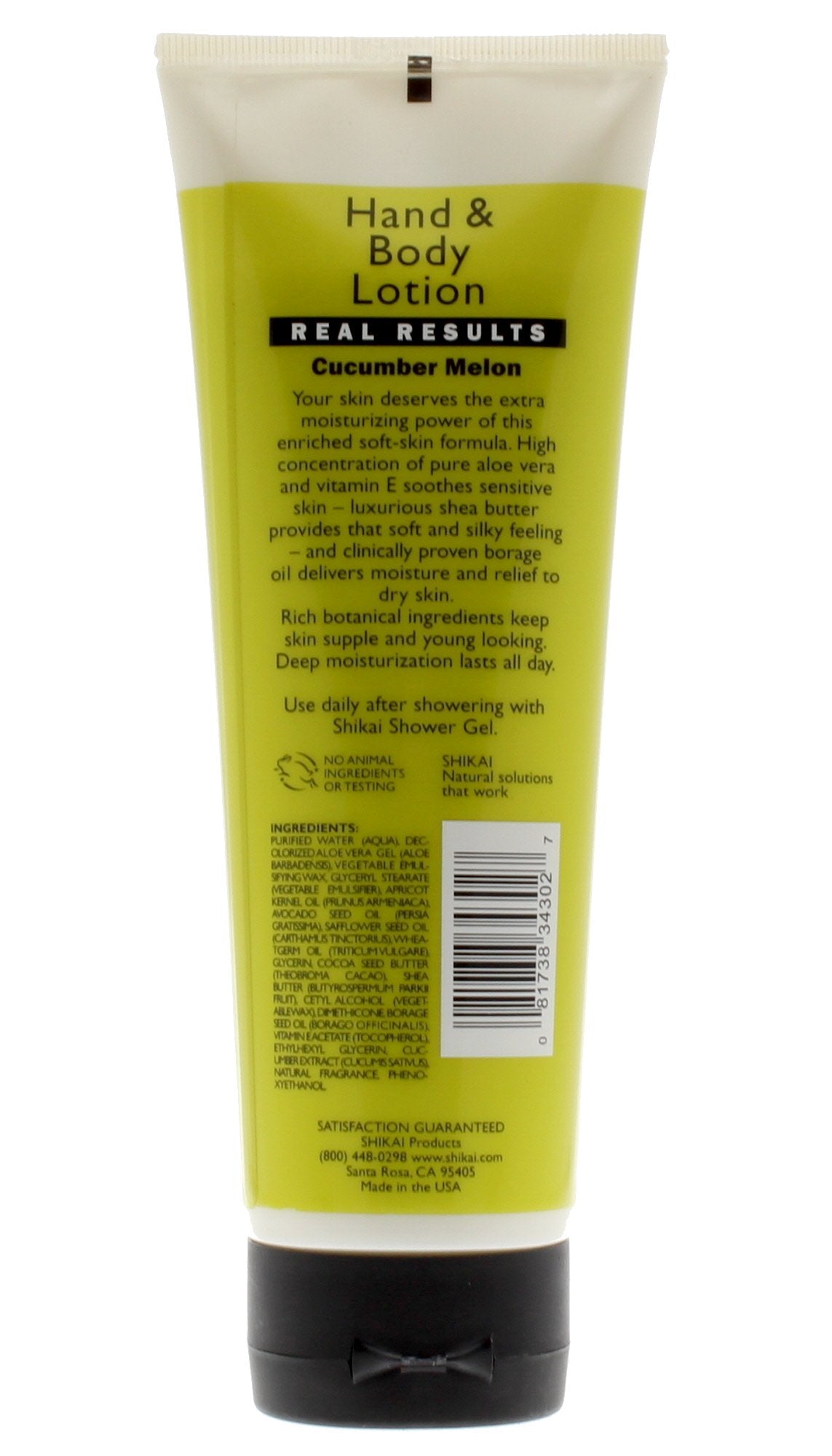 Shikai All Natural Hand And Body Lotion, Cucumber/Melon - 8 Fl Oz