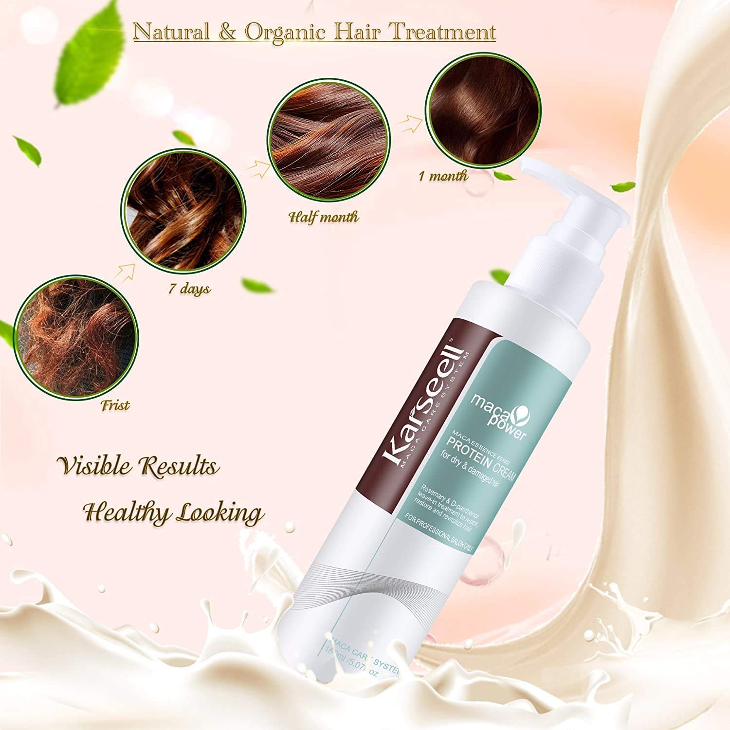 Karseell Repair Protein Cream Leave-In Conditioner Hair Treatment Organic Protein Cream for Dry Damaged Hair