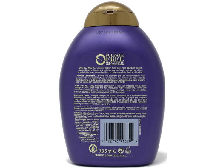 Ogx Shampoo Biotin & Coll Size 13z Organix Shampoo Thick & Fill Biotin & Collagen 13z