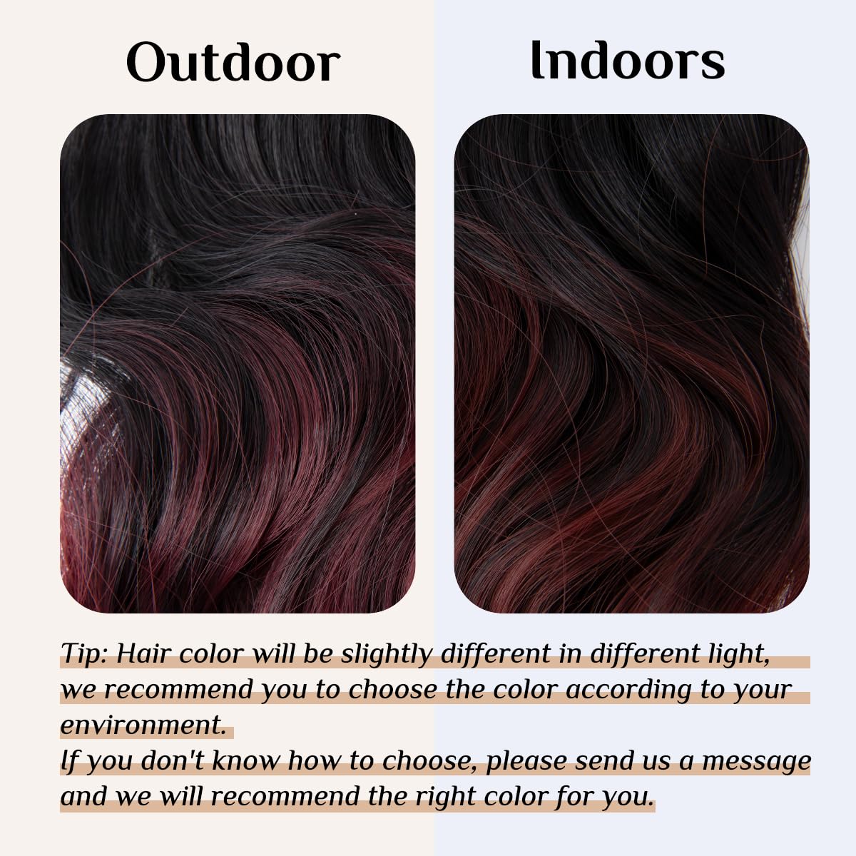 SARLA 14 16 18 4.3oz Synthetic Wavy Halo Hair Extension Natural Hairpieces No Clip No Glue No Tape M01 (18 wave,#118 Wine Red)