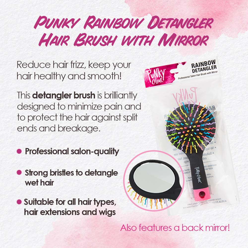 Punky Hair Brush and Hair Detangler with Mirror