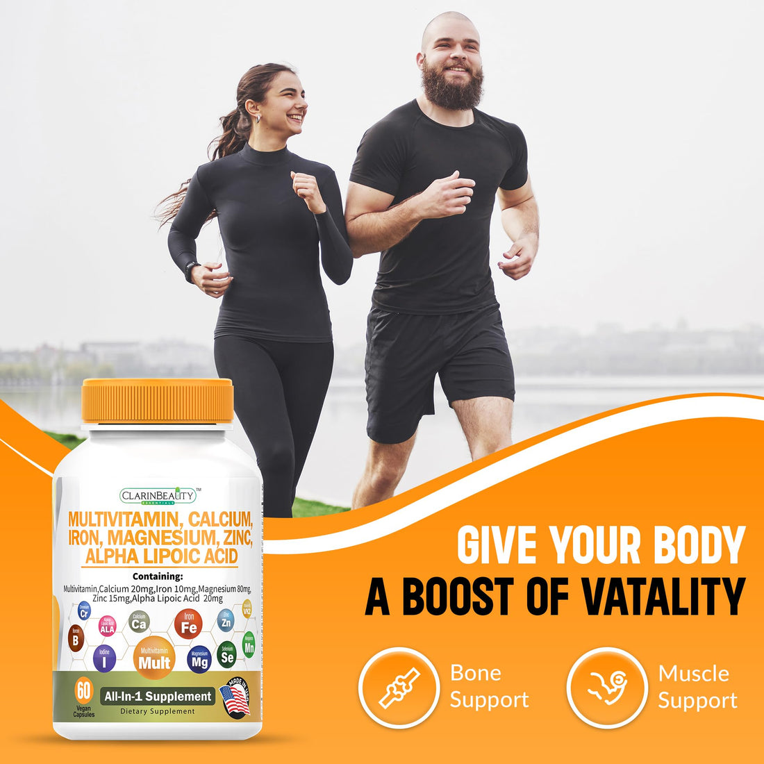 Advanced Multivitamin, Calsium, Iron, Magnesium, Zinc, with Vitamins A, C, D, C, B-12, K-2 & More for Heart Health, Energy, Metabolism, Muscle, Immune, Skin, Bone, & Eye Support