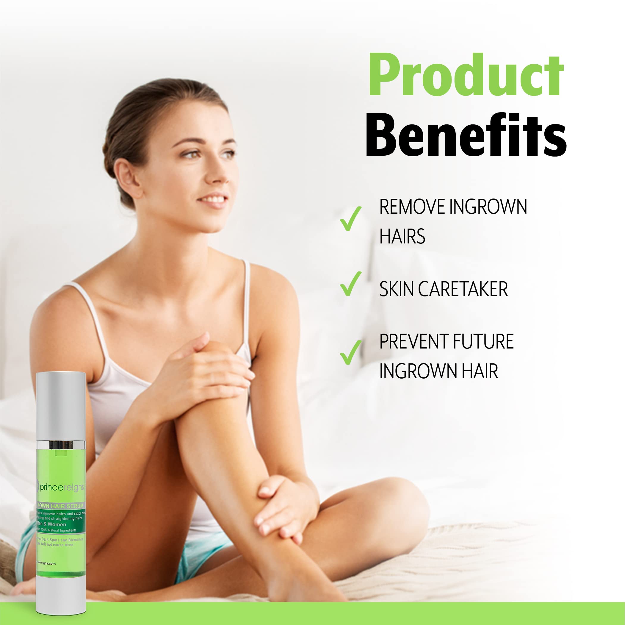 Organic Ingrown Hair and Razor Burn Serum (2 Pack) for Men and Women - Exfoliating AHA for Smooth Skin After Shaving, Waxing or Hair Removal, Preventing Bumps and Irritation