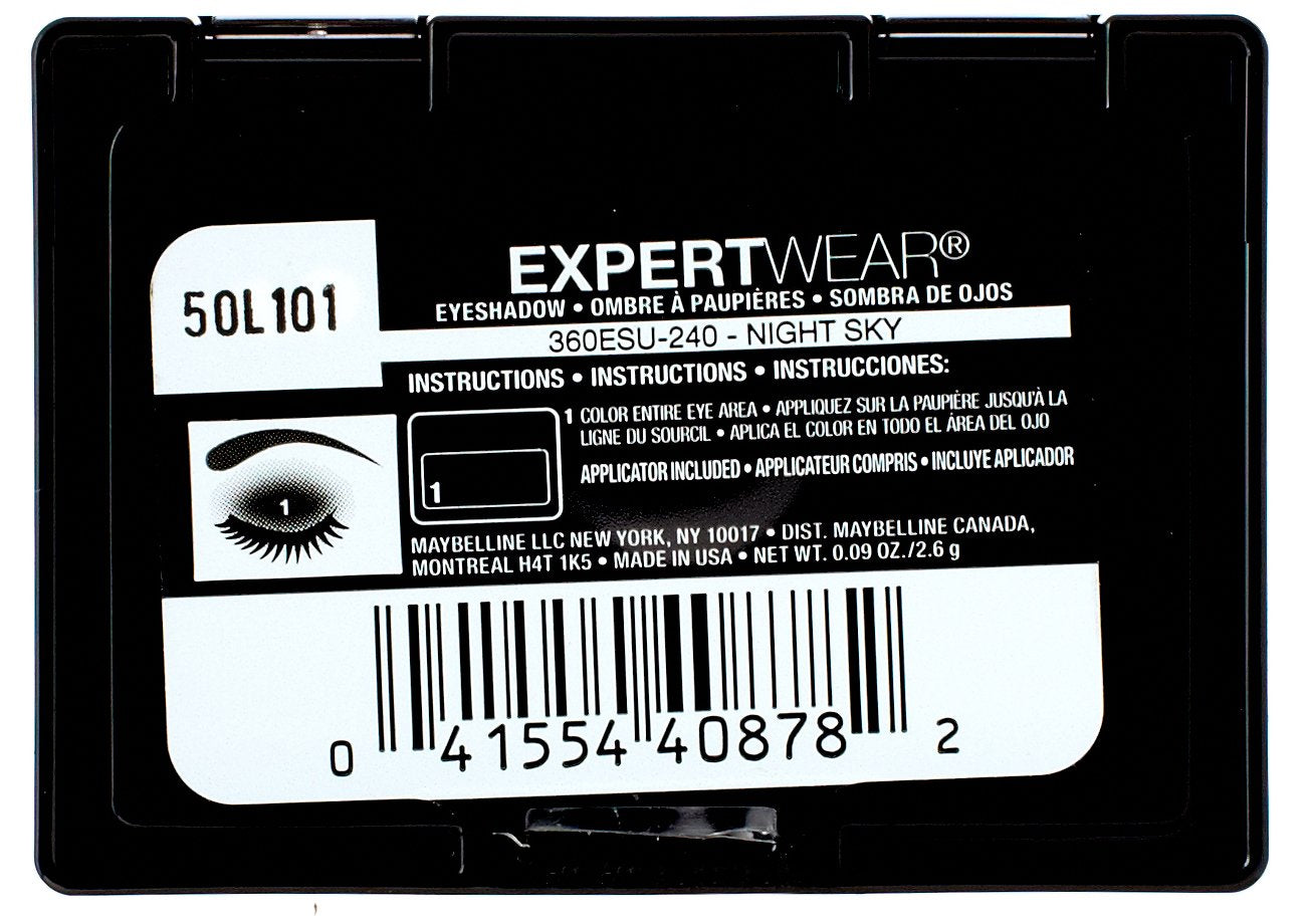 Maybelline New York Expert Wear Eyeshadow, Night Sky, Singles, 0.09 Ounce