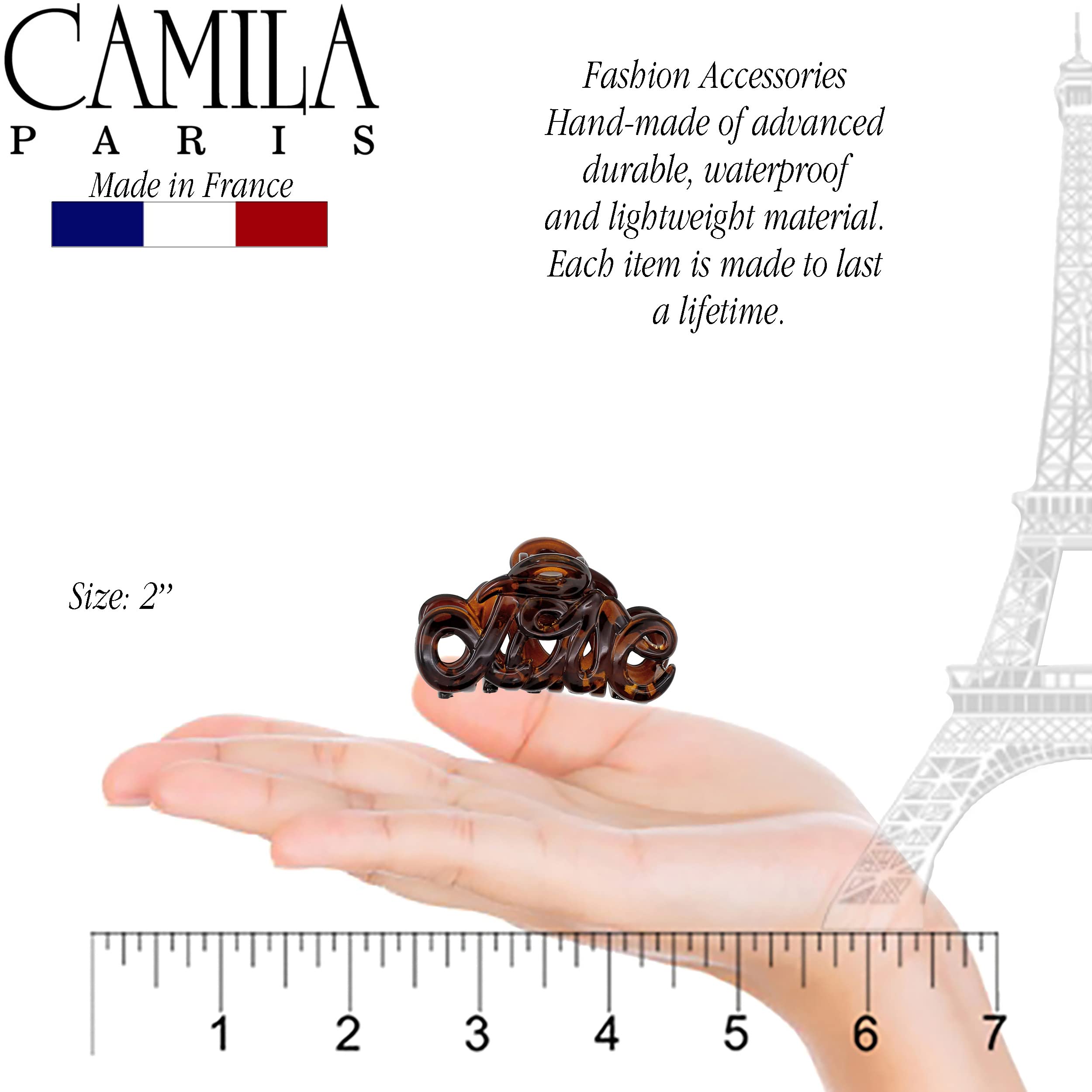 Camila Paris CP1377 French woman Hair Accessories (2) Hair Claw Clips. Strong and Durable Hair Ornaments. Made in France