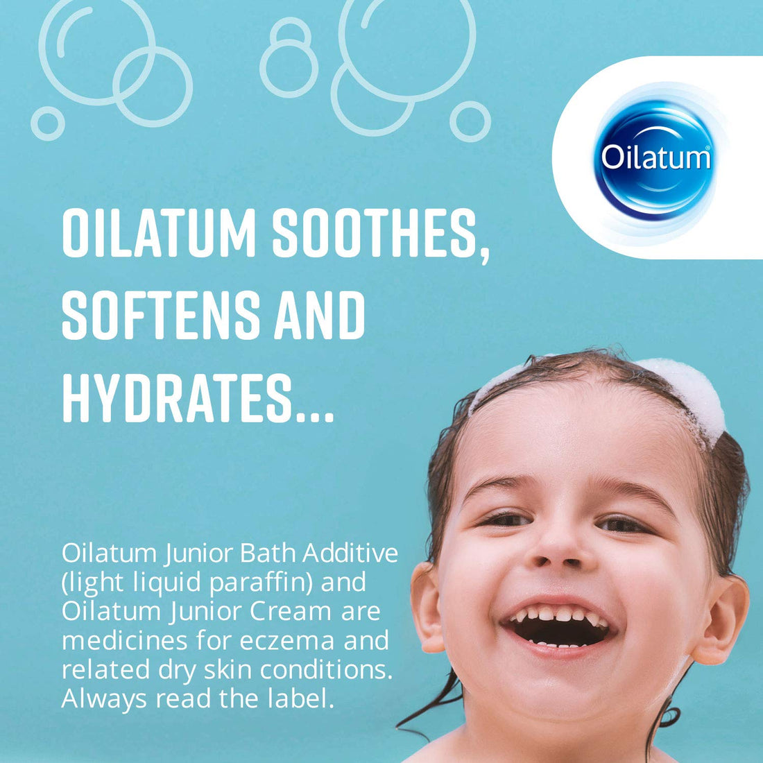 Oilatum Junior Bath Additive for Eczema and Dry Skin Conditions (Light Liquid Paraffin), Read the Label, 300 ml