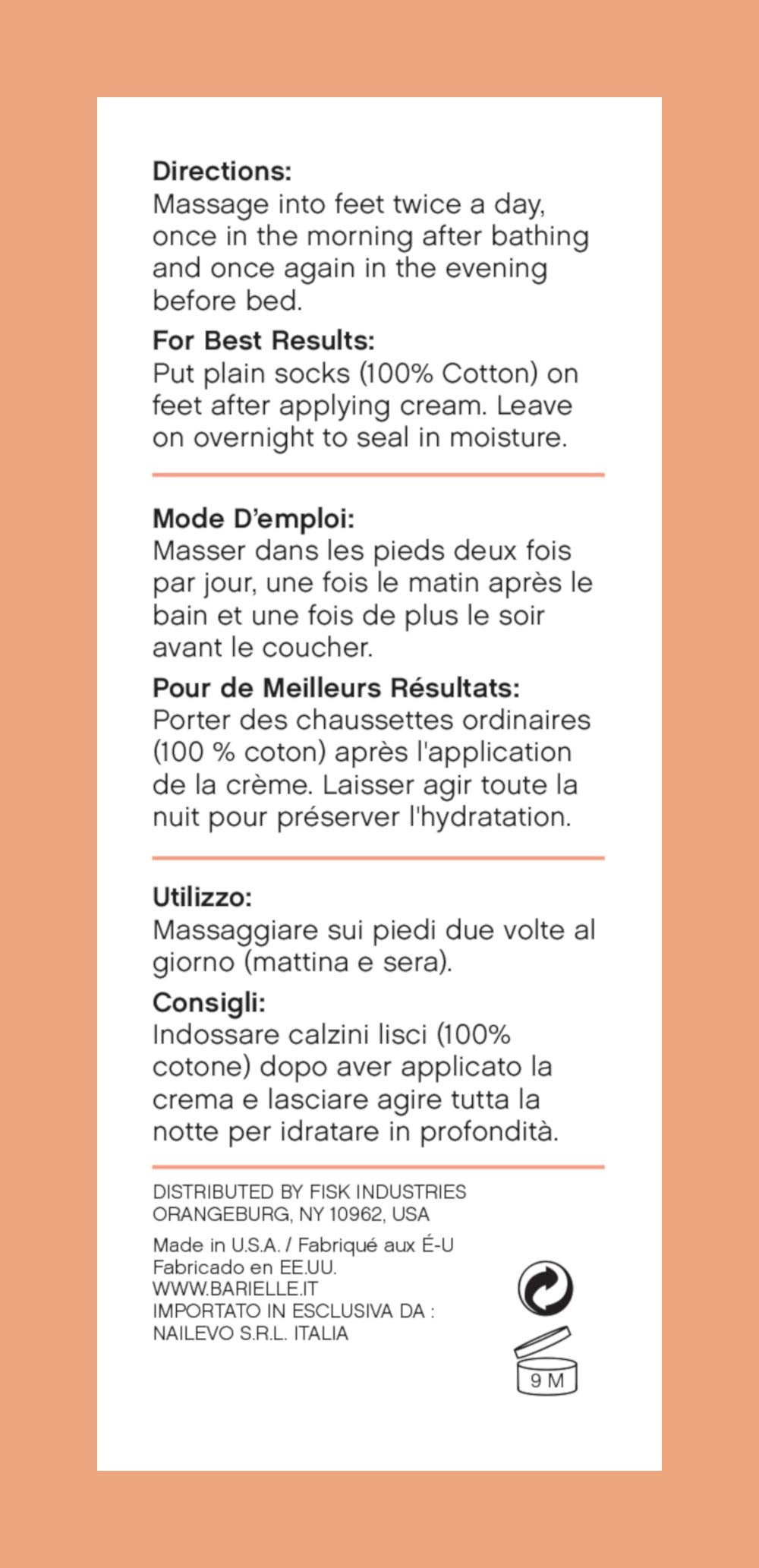 Barielle Total Foot Care Cream, Travel Size, 2.5-Ounces