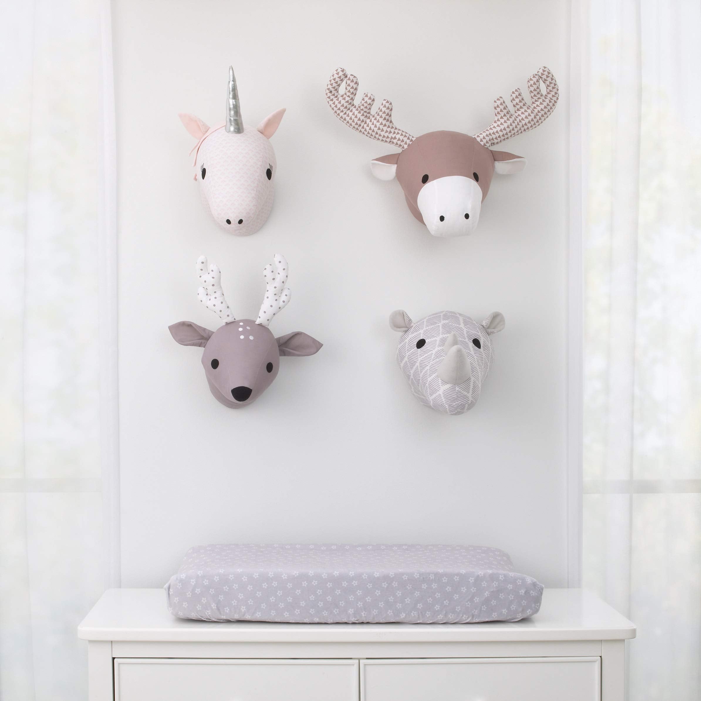 NoJo Brown and White Moose Plush Head Wall Décor