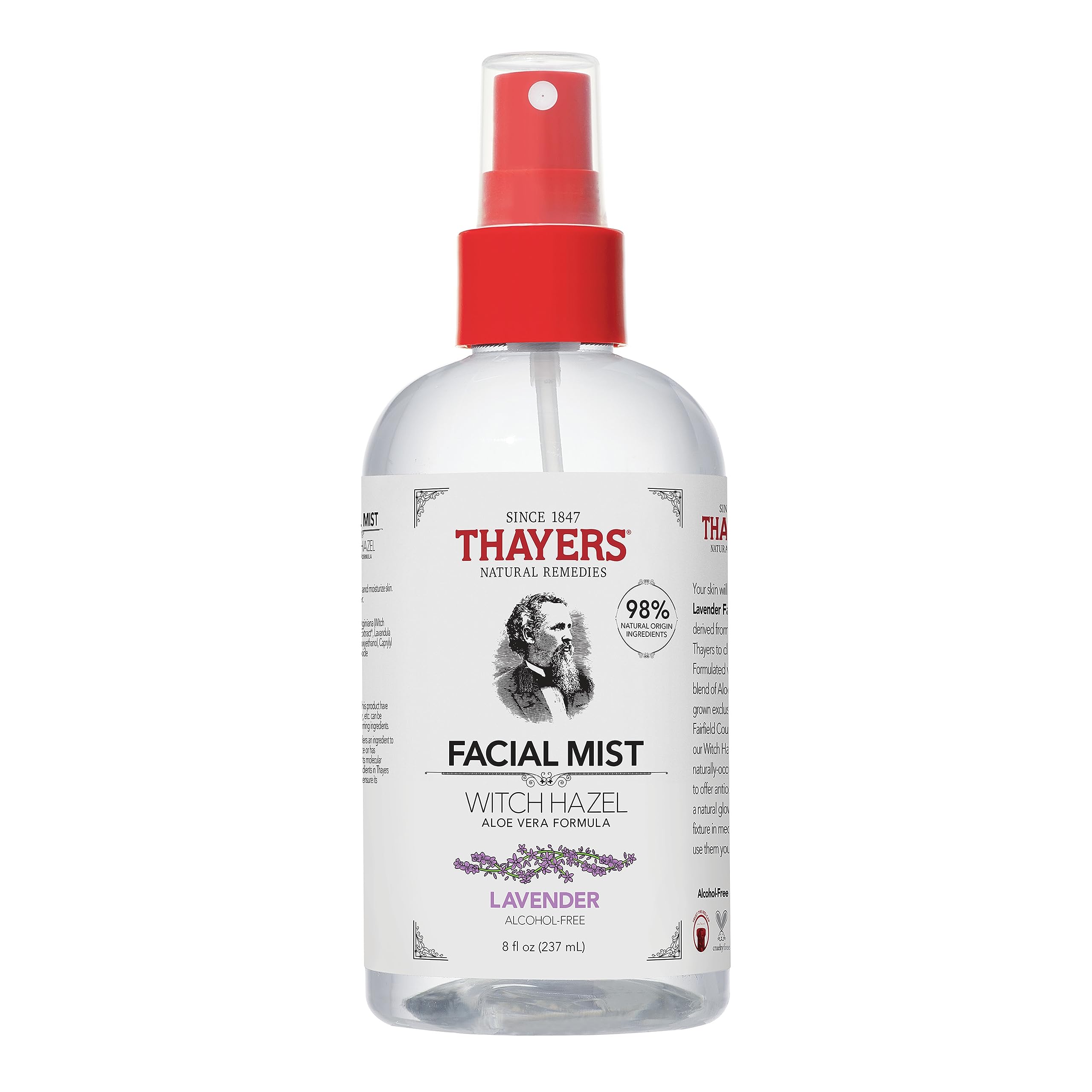Thayers Natural Remedies Alcohol-Free Lavender Witch Hazel Facial Mist Toner, 8 Ounce