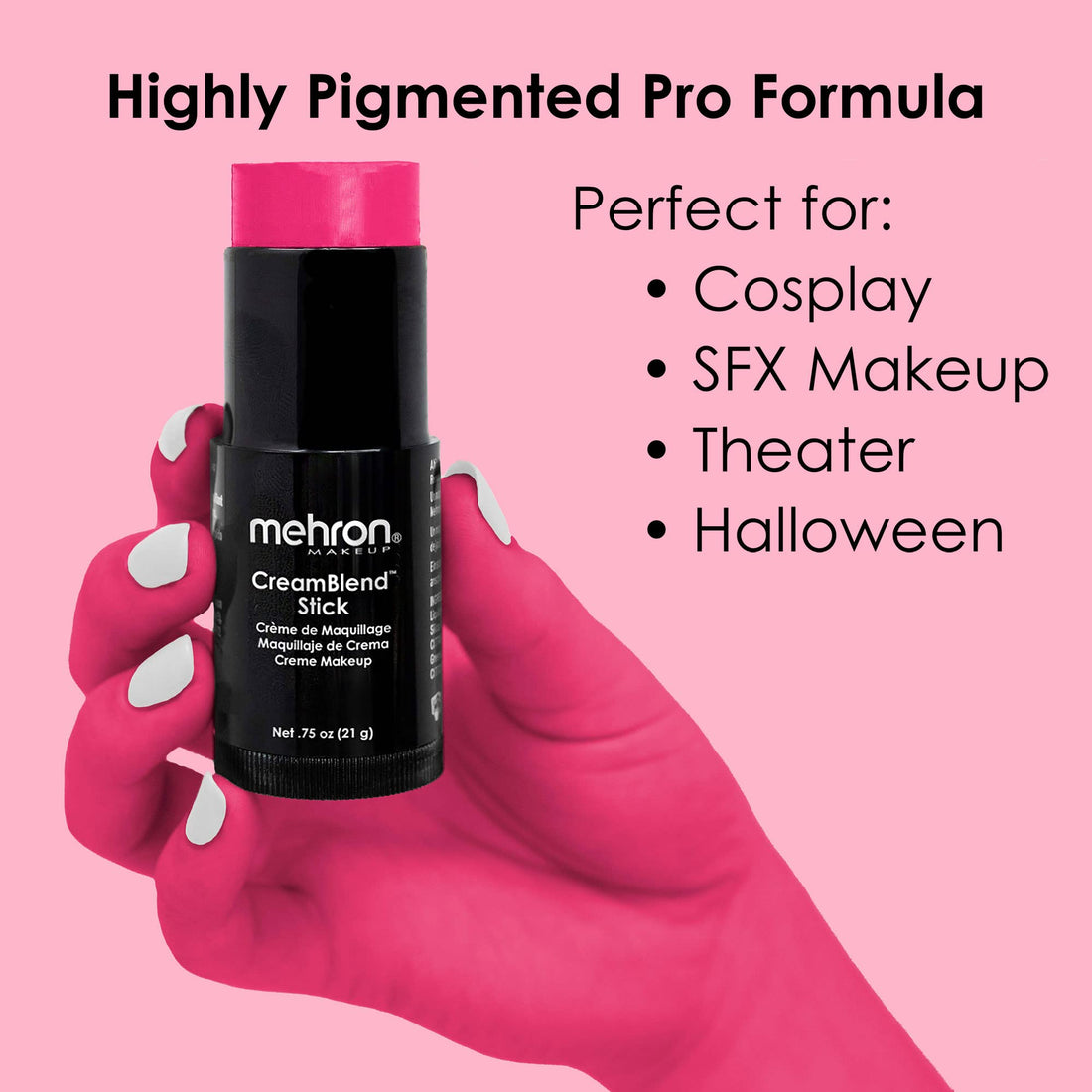 Mehron Makeup CreamBlend Stick, PINK - .75oz