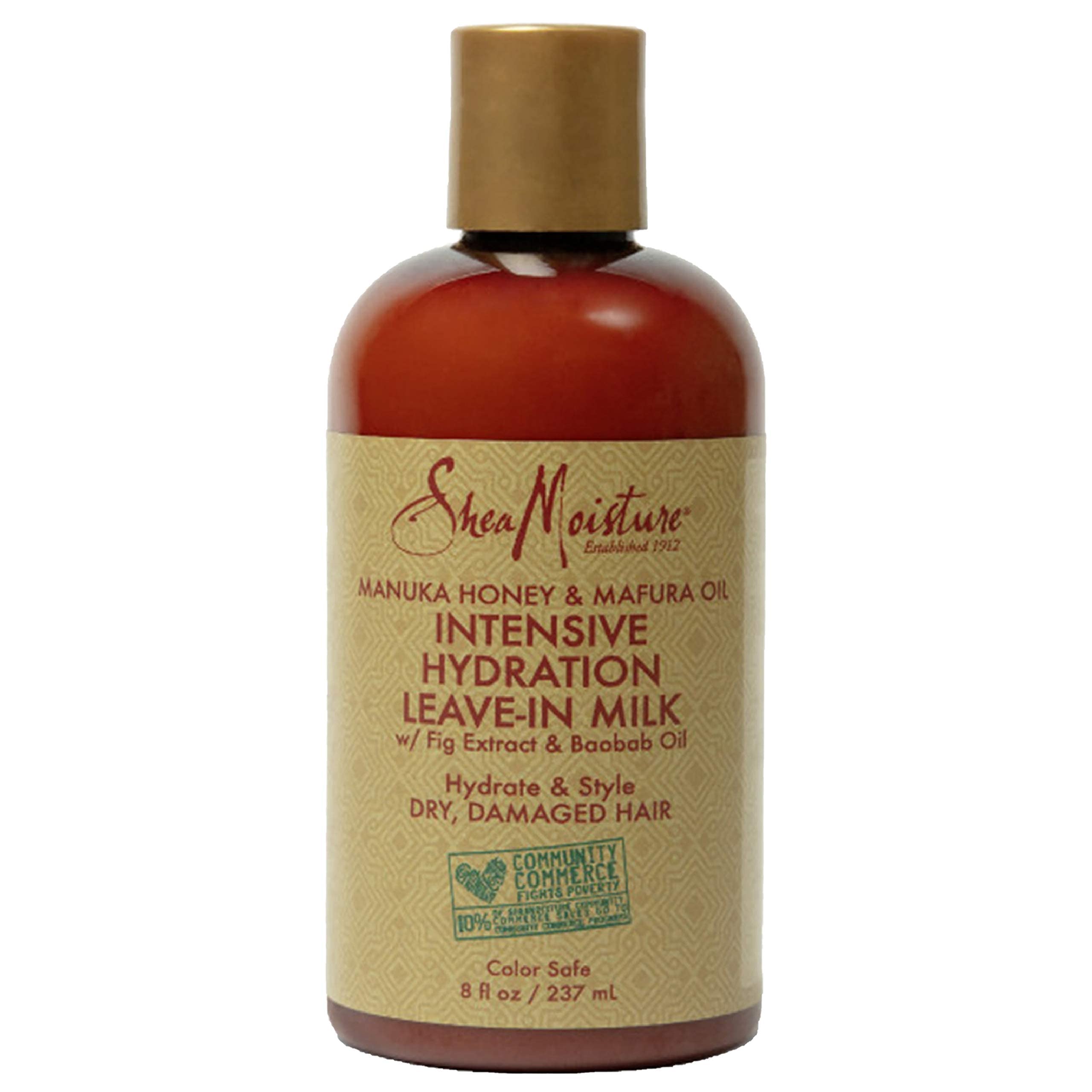Shea Moisture Manuka Honey and Mafura Oil Intensive Hydration Leave-In Milk for Unisex, 8 Ounce