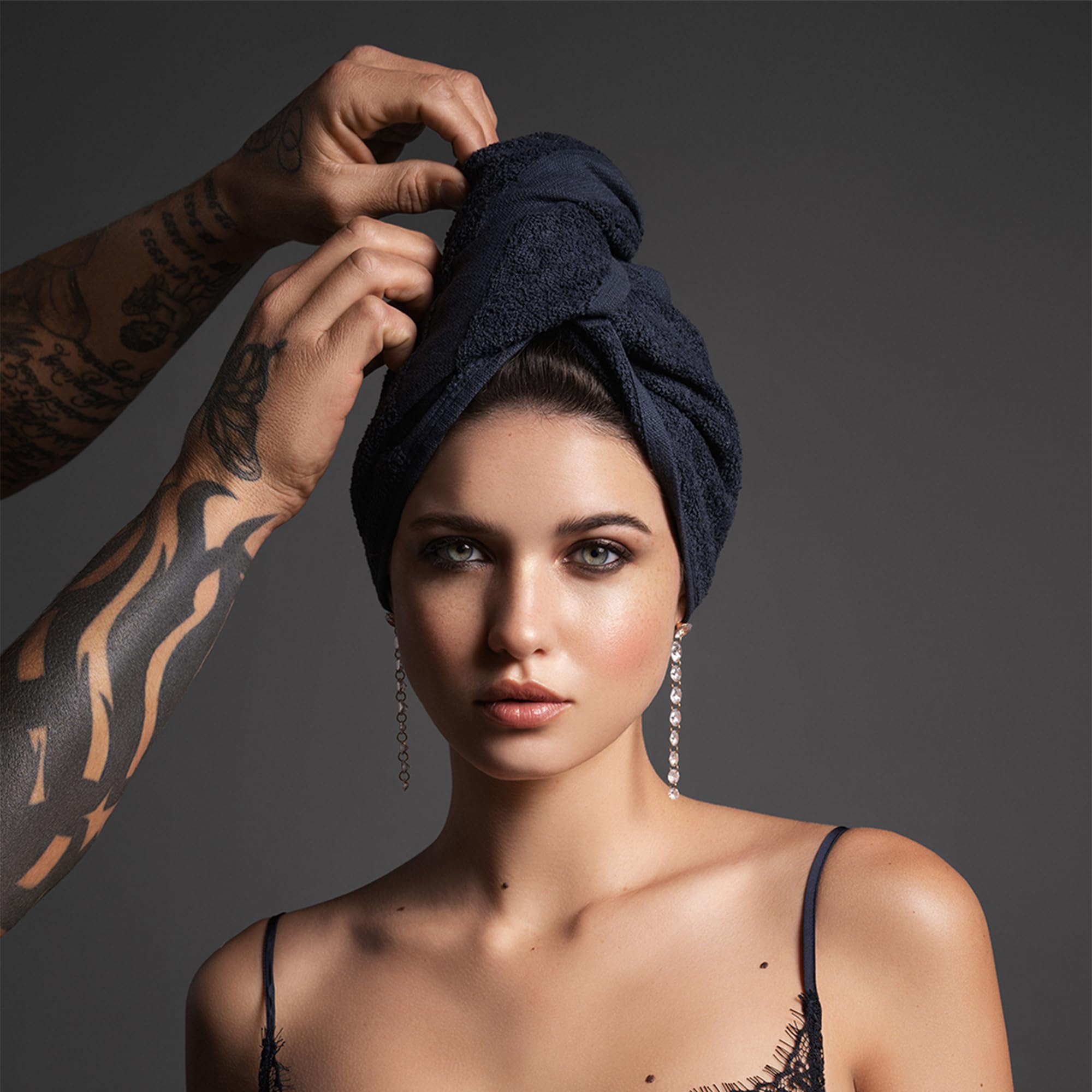 FROMM COLOR STUDIO BLACK COLORSAFE COTTON TOWEL 12 PACK