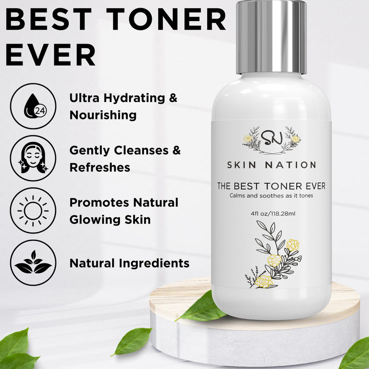 The Best Facial Toner Ever | with Organic Natural Ingredients - Orange Blossom Water & Tea Tree Toner for Face - Anti Aging Aloe Vera, Pore Refining & Hydrating | Skin Nation by Michelle Stafford
