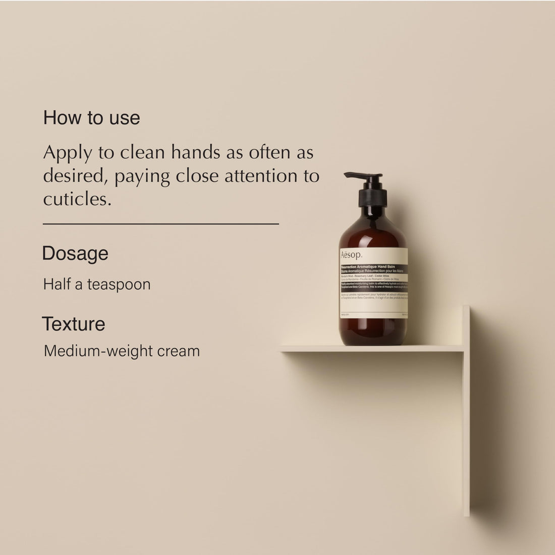Aesop Resurrection Aromatique Hand Balm | 500 mL | Paraben, Cruelty-free & Vegan