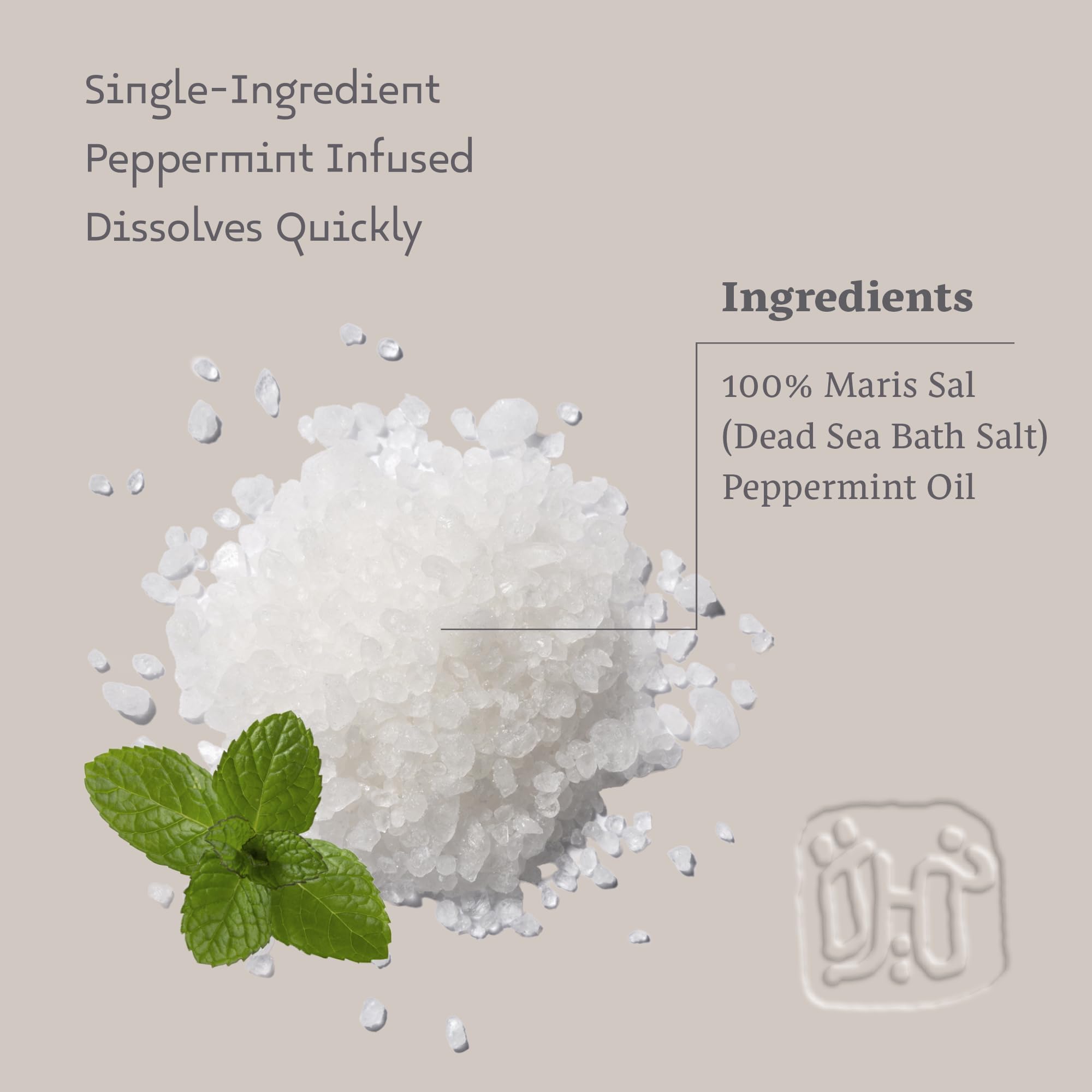 Numeira Dead Sea Salts for Soaking - Relaxing Salt Bath Soak for Body Rejuvenation - 100% Natural Coarse Dead Sea Salt Bath Salts for Women & Men w/Peppermint Essential Oil (2.2 lb)