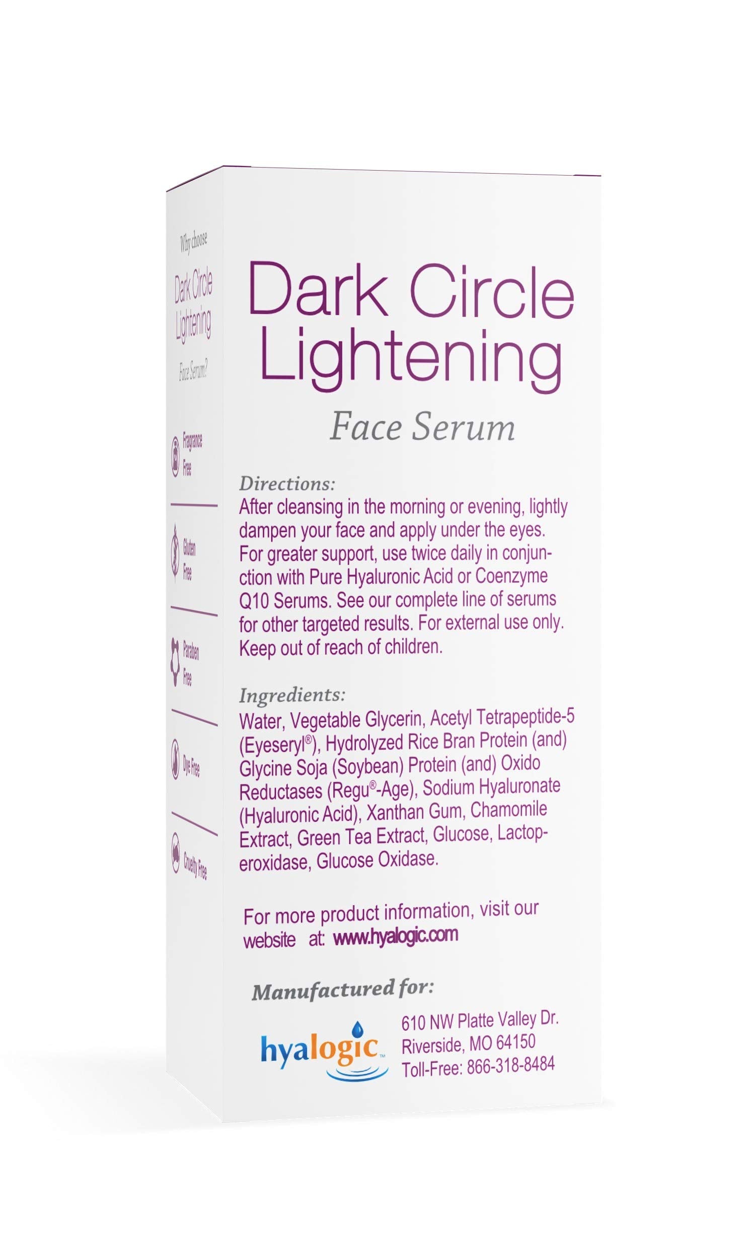 Hyalogic Episilk DCL Serum - Dark Circle Lightening Face Serum With Hyaluronic Acid - 1 Ounce