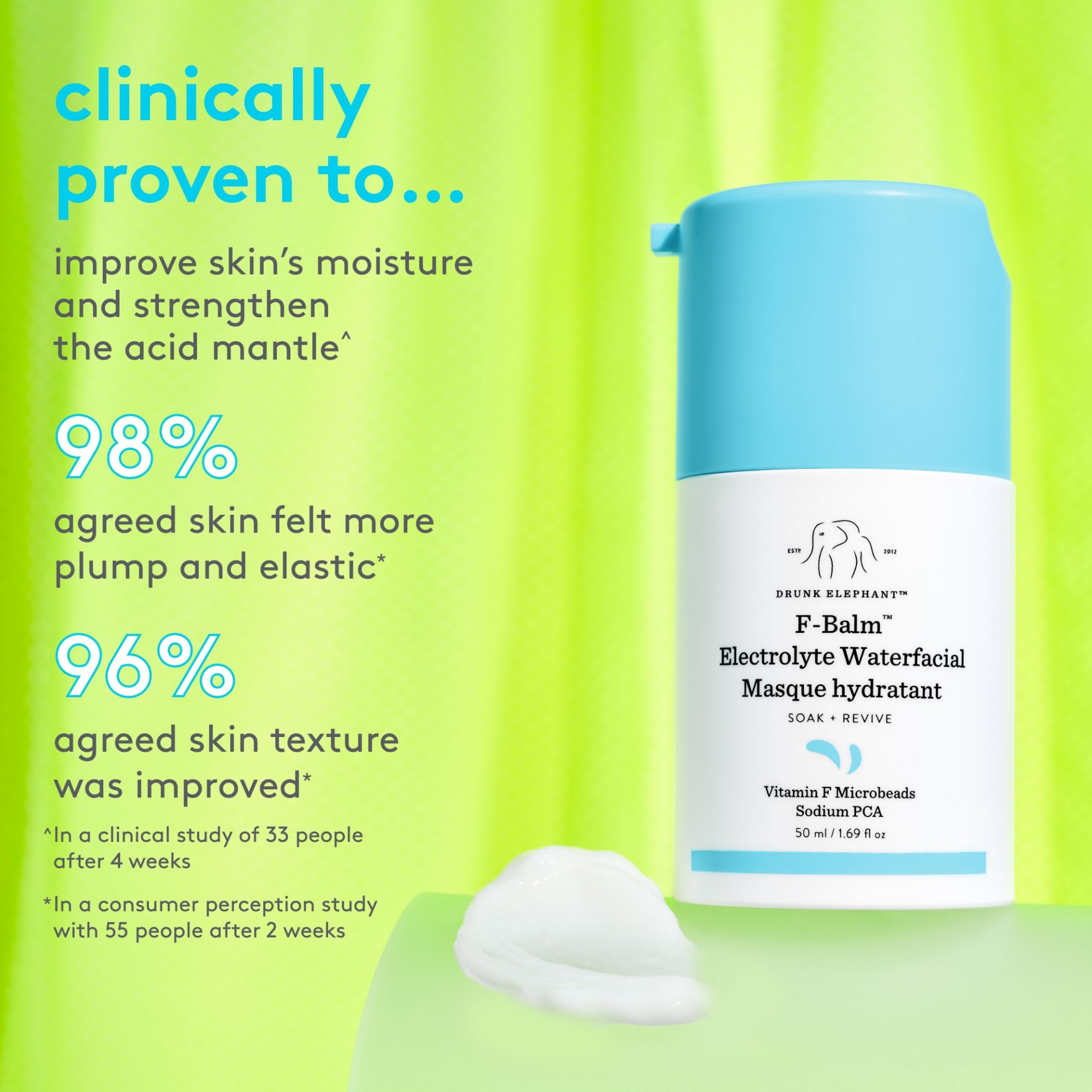 Drunk Elephant F-Balm Electrolyte Waterfacial - 50 ml/1.69 fl oz - Deeply Hydrating Overnight Face Mask - Clean Clinical Skincare - Cruelty-Free - Free of Essential Oils, Silicones, and Fragrance