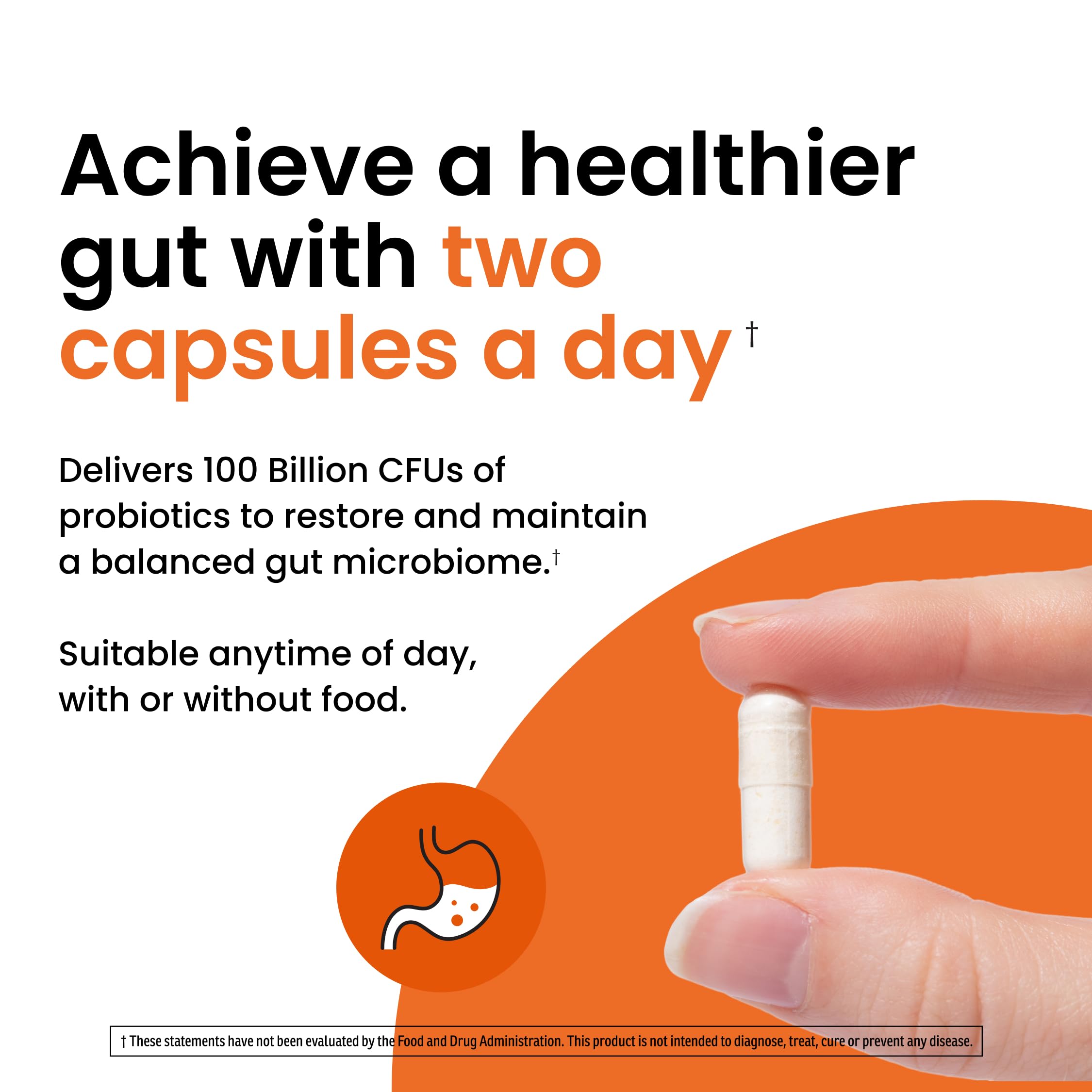 Ombre Healthy Gut Probiotics for Digestive Health 100 Billion CFU - Prebiotics and Probiotics for Women & Men with Lactobacillus Acidophilus & Digestive Enzymes, Gut Health Support, Vegan, 30 Servings