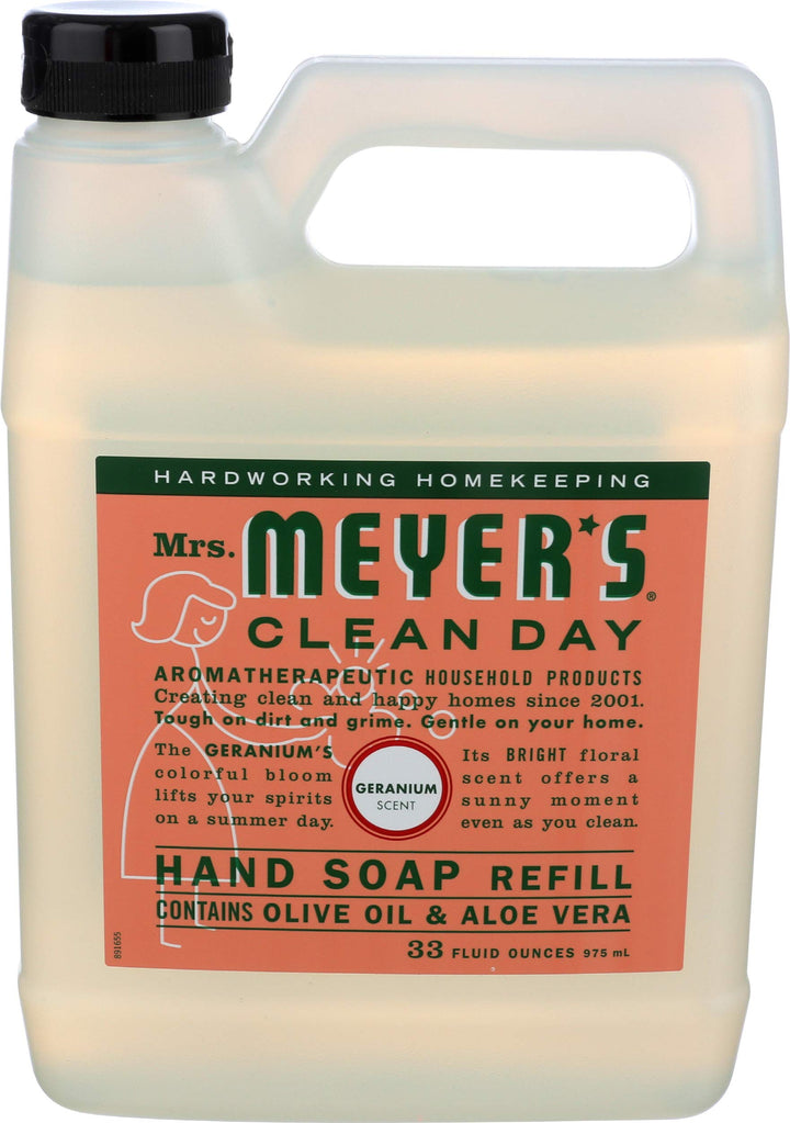 MRS. MEYER'S HAND SOAP,LIQ,REFL,GERANM, 33 FZ