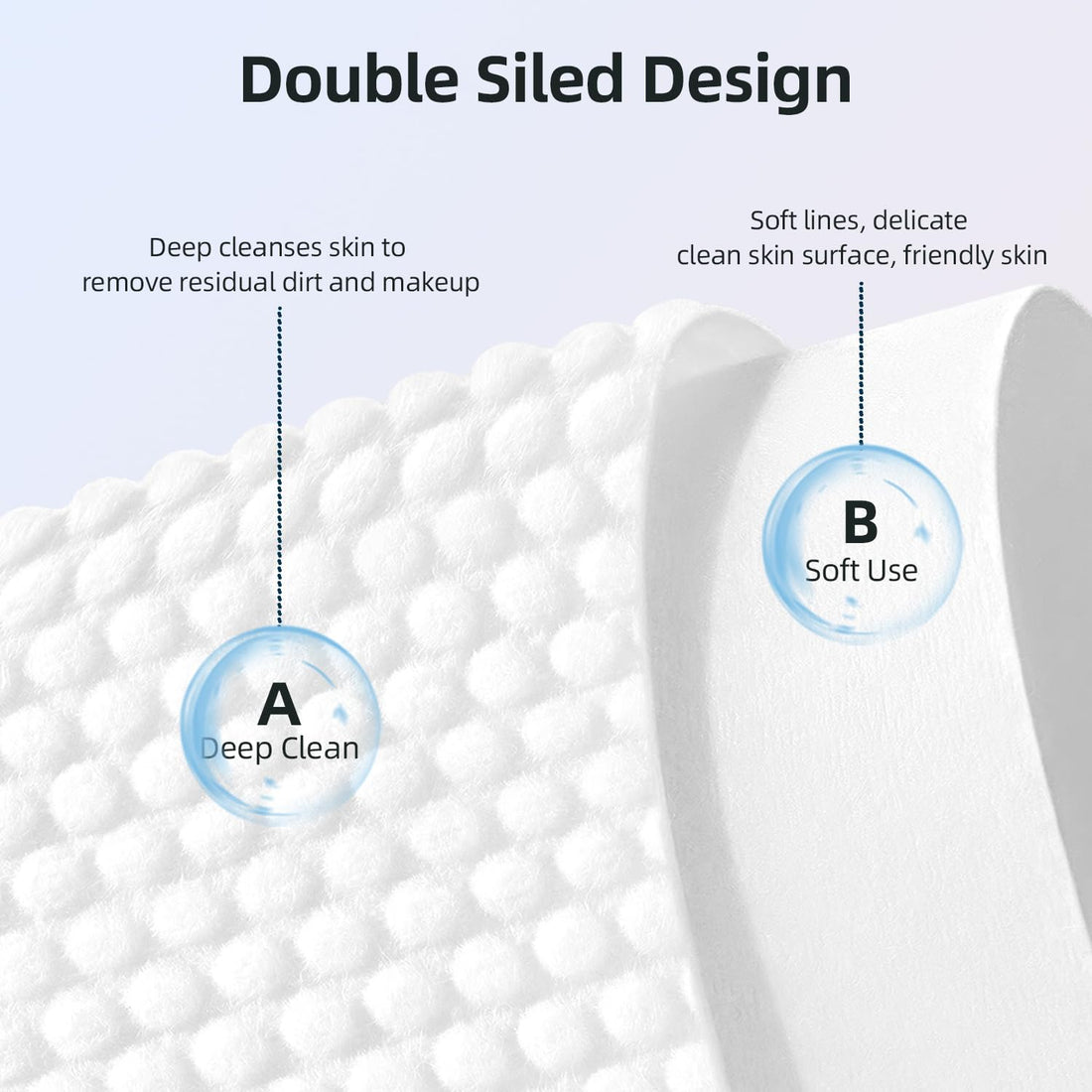 Disposable Face Towels, Viscose Biodegradable Large Dry Wipes, Super Soft & Thick Face Cleansing Towels, Daily Facial Tissues for Sensitive Skin, Makeup Removing,Facial Clean,Nursing,Travel (50 Count)