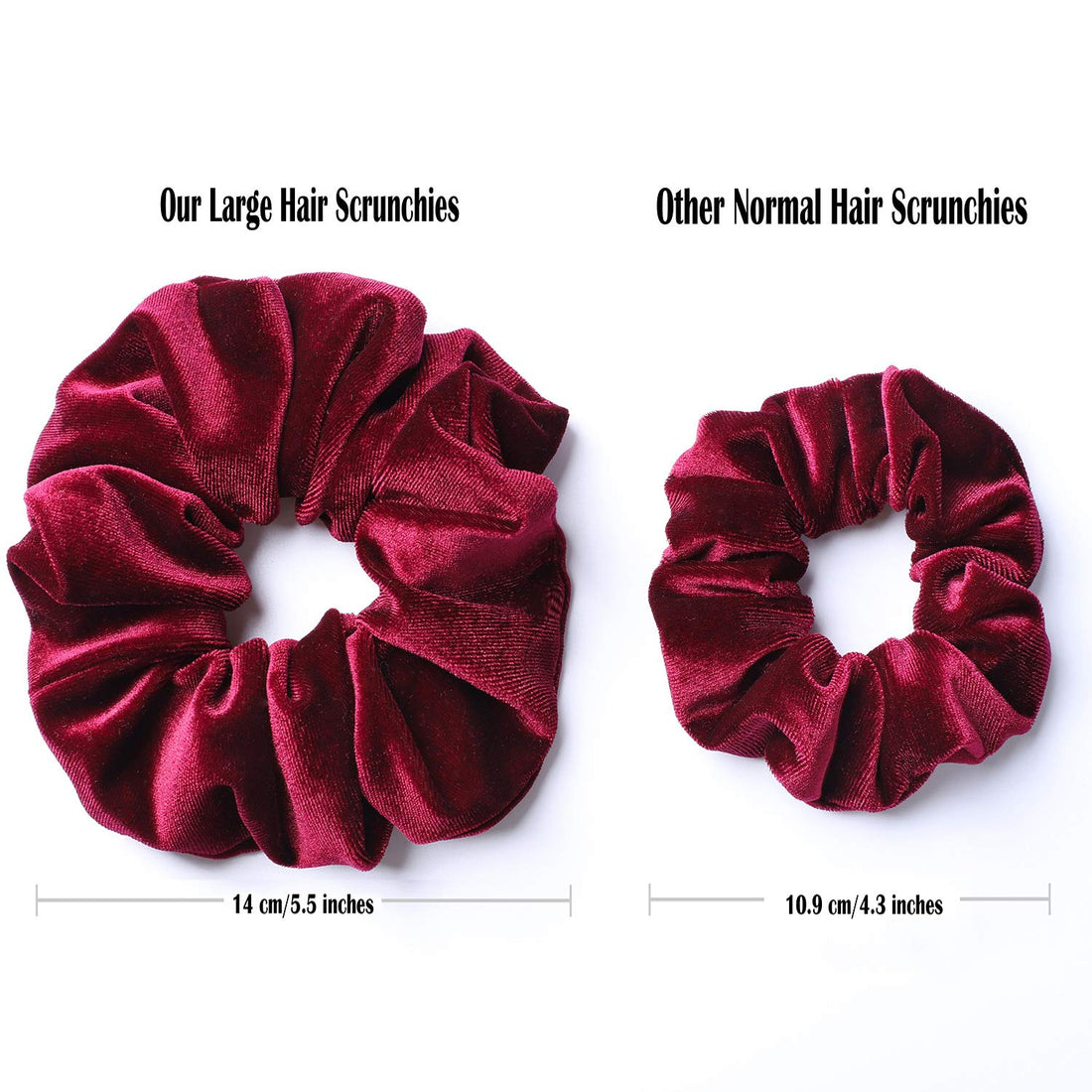 Whaline 6 Big Hair Scrunchies Velvet Elastics Large Hair Bobble Scrunchy Hair Bands Women Soft Hair Ties, 6 Colors