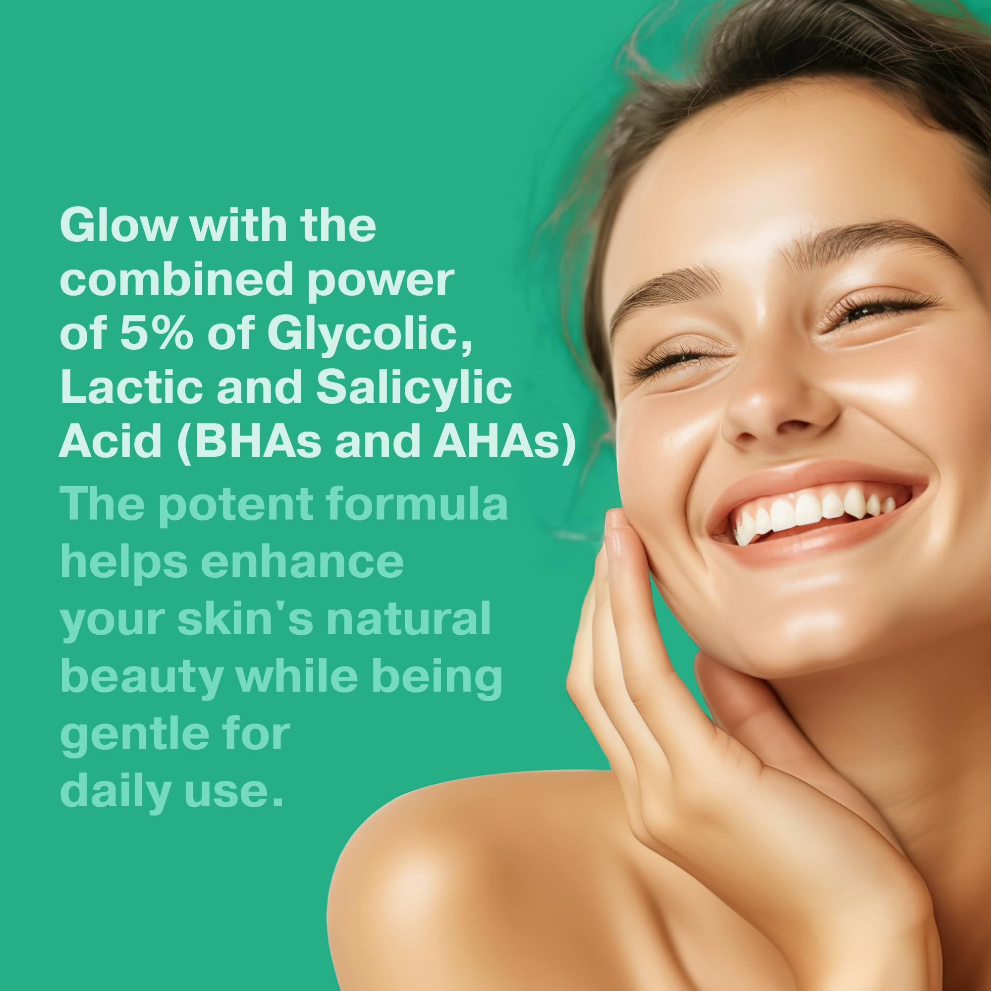 2X BIGGER 2OZ, Go Radiance 5% Glycolic Acid Serum, Salicylic Acid Serum for Acne-prone Skin, BHA Liquid Exfoliant, AHA Peel Lactic Acid Serum, Gentle Glycolic Acid Peel For Oil Control & Pore Reducer