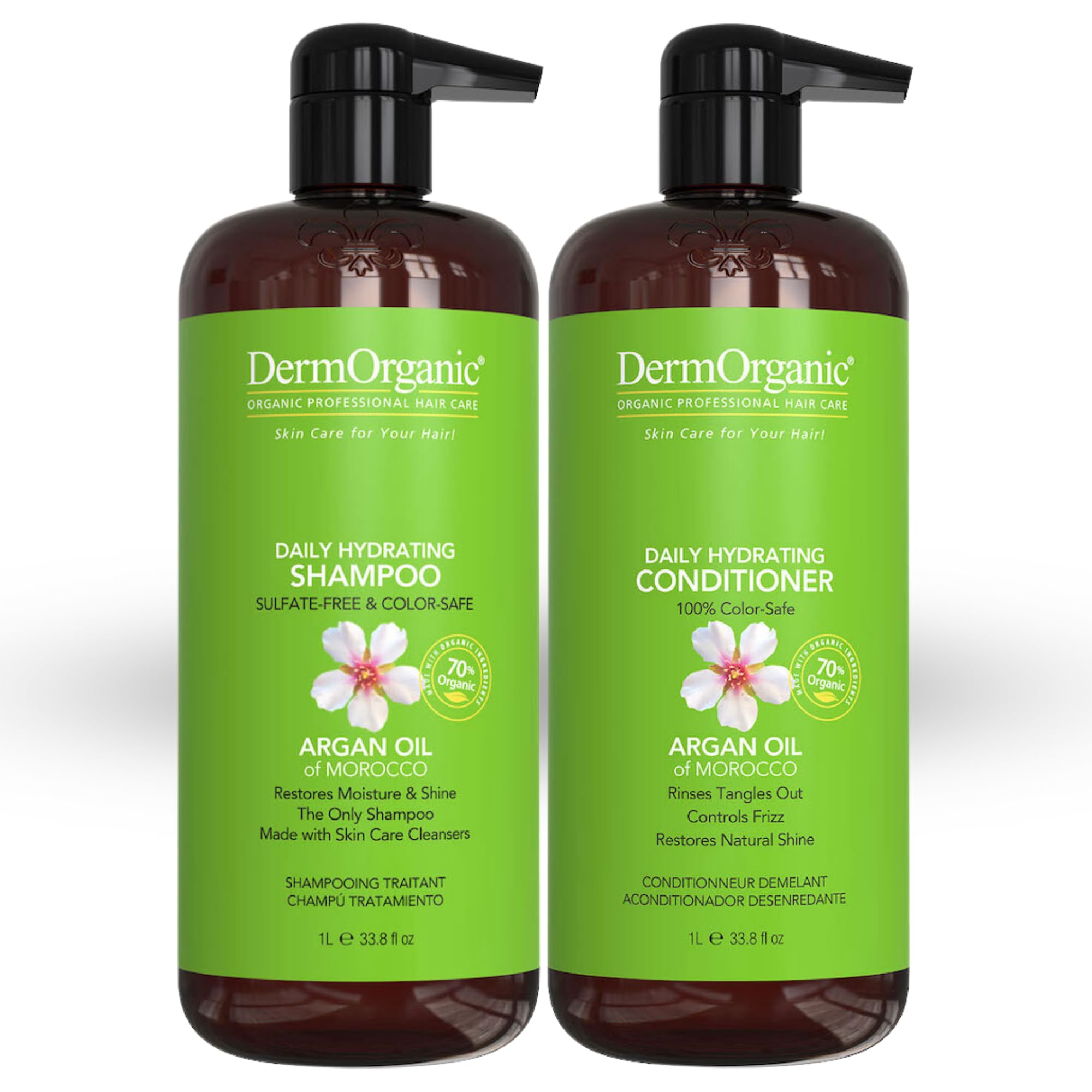 DermOrganic Daily Conditioning Shampoo 33.8oz & Daily Hydrating Conditioner 33.8oz (DUO)