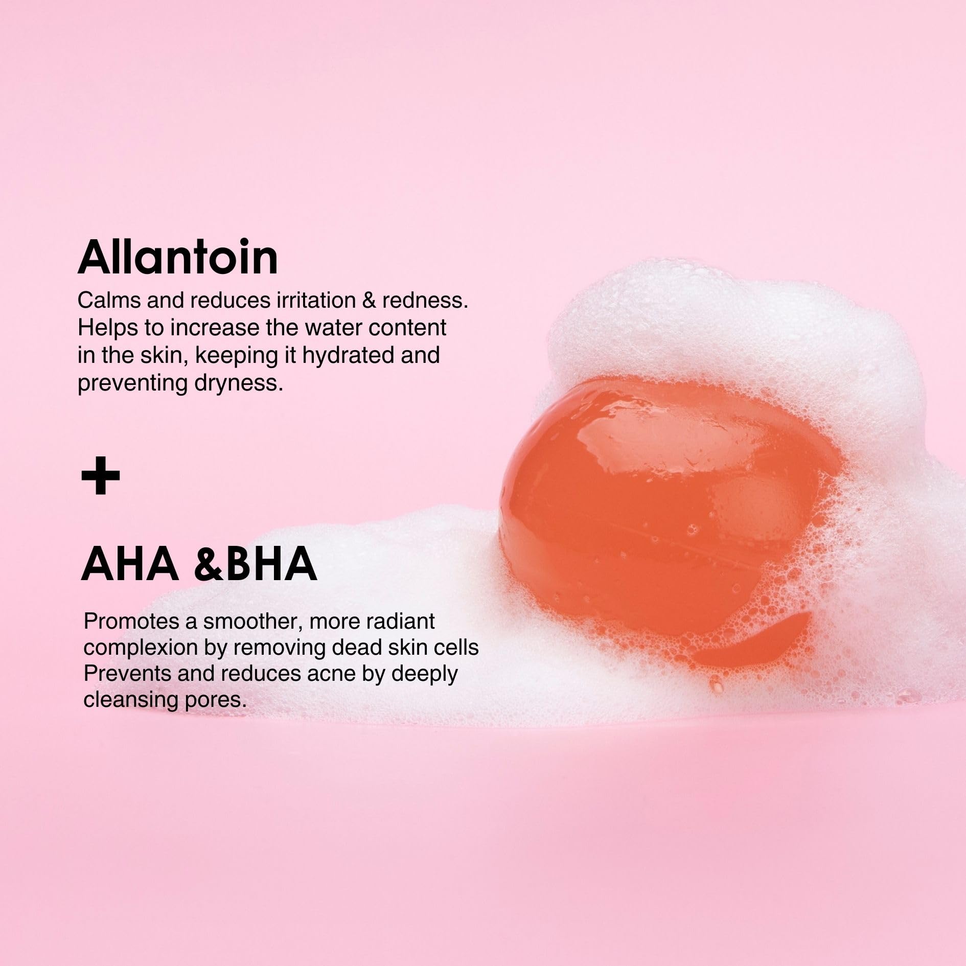 Naisture Be Bare Jelly Ball Cleanser, Daily Face Wash Korean Skin Care Cleanser Ball for Dry Skin with Allantoin for Skin Protectant, AHA &BHA for Exfoliation and Hydrating- Peachy Pink (1.41oz)